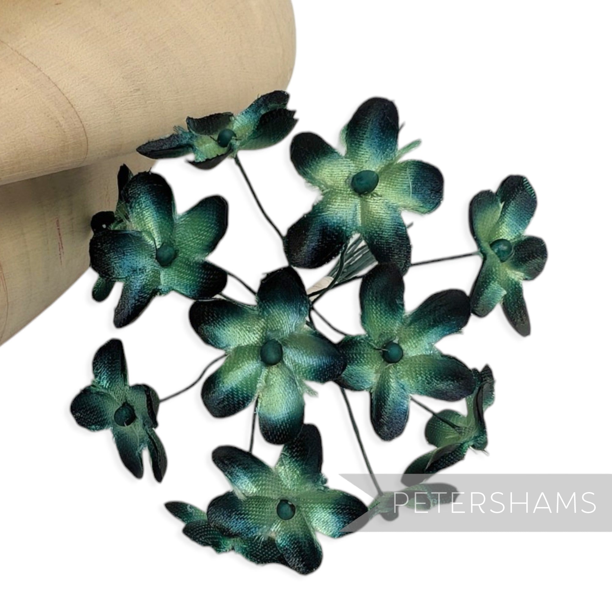 'Emily' 2cm Mini Silk Wired Millinery Flowers - 12 Stems