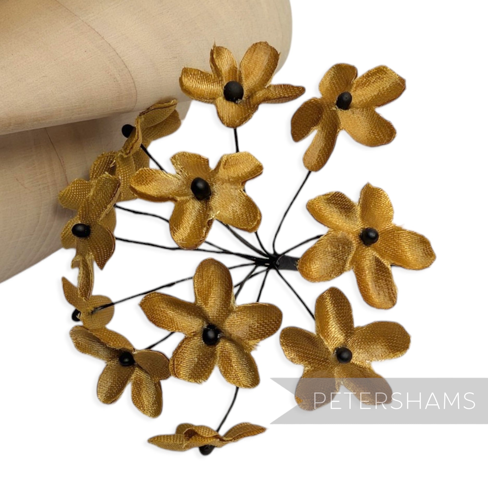 'Emily' 2cm Mini Silk Wired Millinery Flowers - 12 Stems