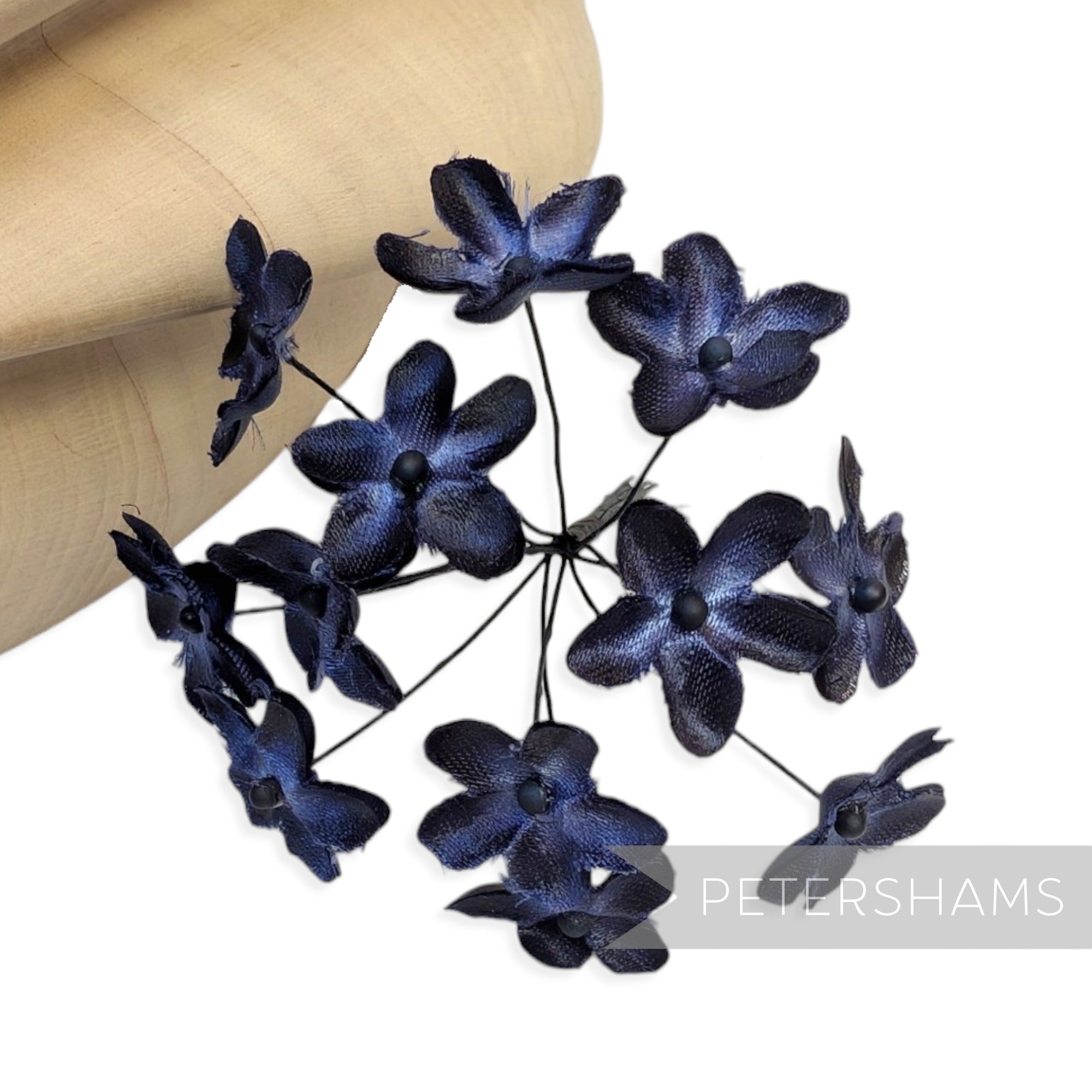 'Emily' 2cm Mini Silk Wired Millinery Flowers - 12 Stems
