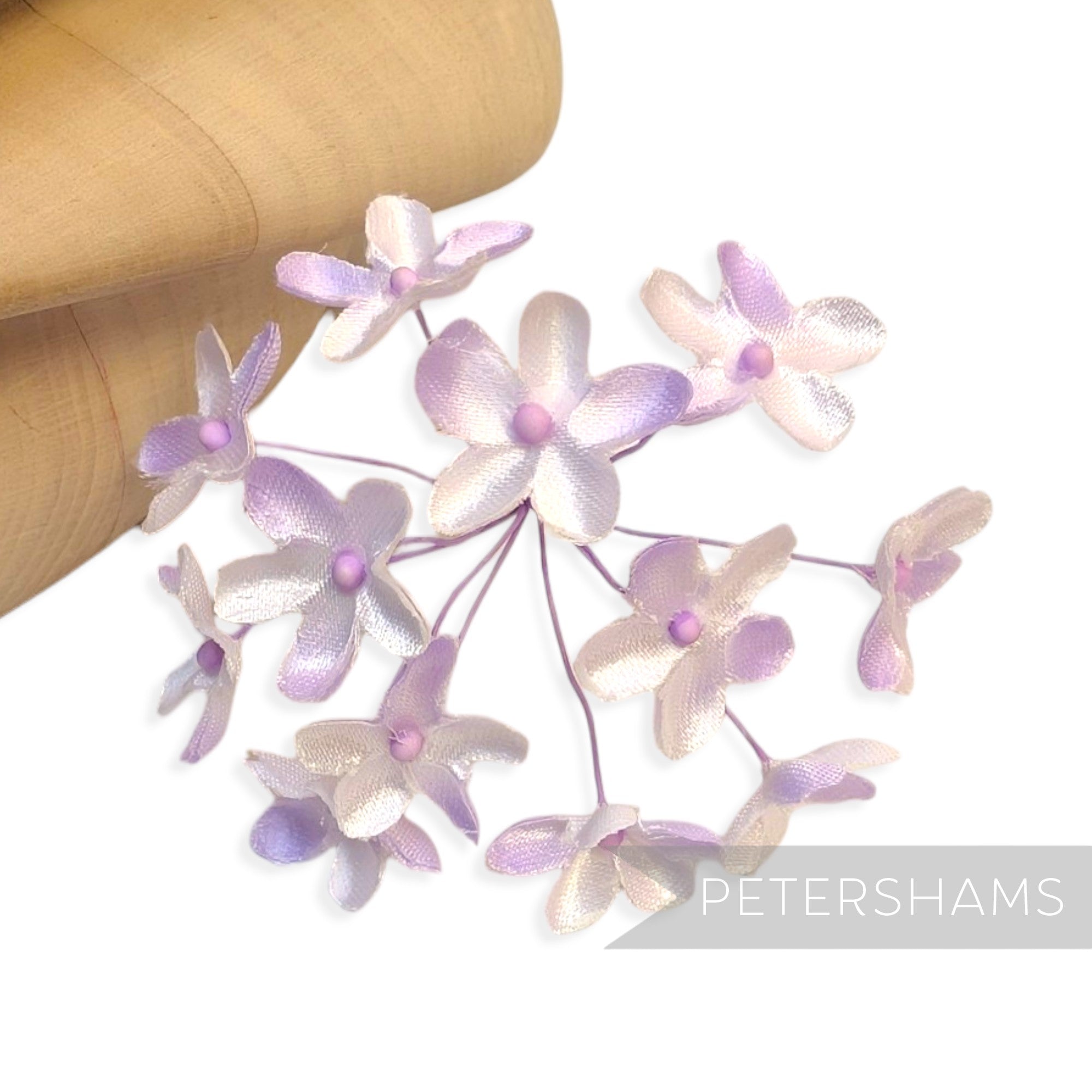 'Emily' 2cm Mini Silk Wired Millinery Flowers - 12 Stems
