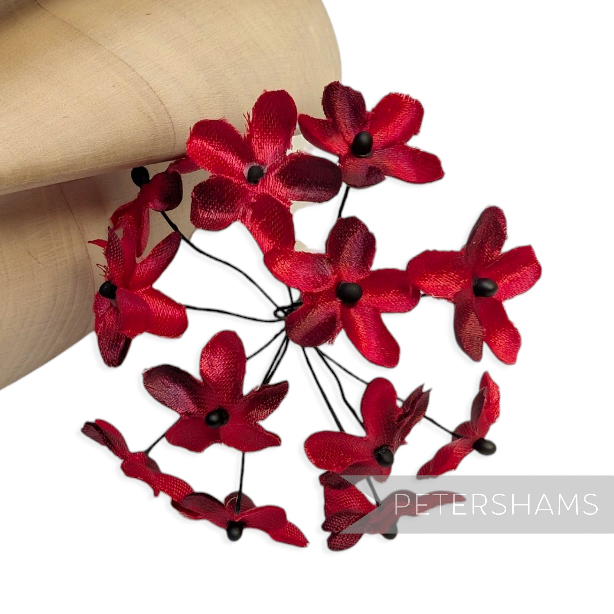 'Emily' 2cm Mini Silk Wired Millinery Flowers - 12 Stems