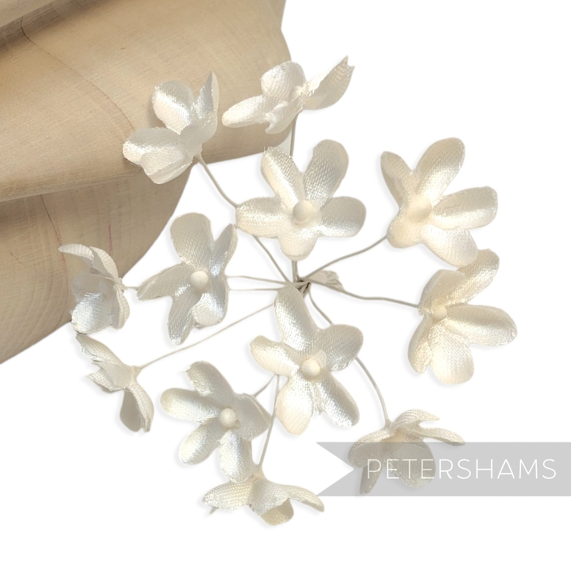 'Emily' 2cm Mini Silk Wired Millinery Flowers - 12 Stems