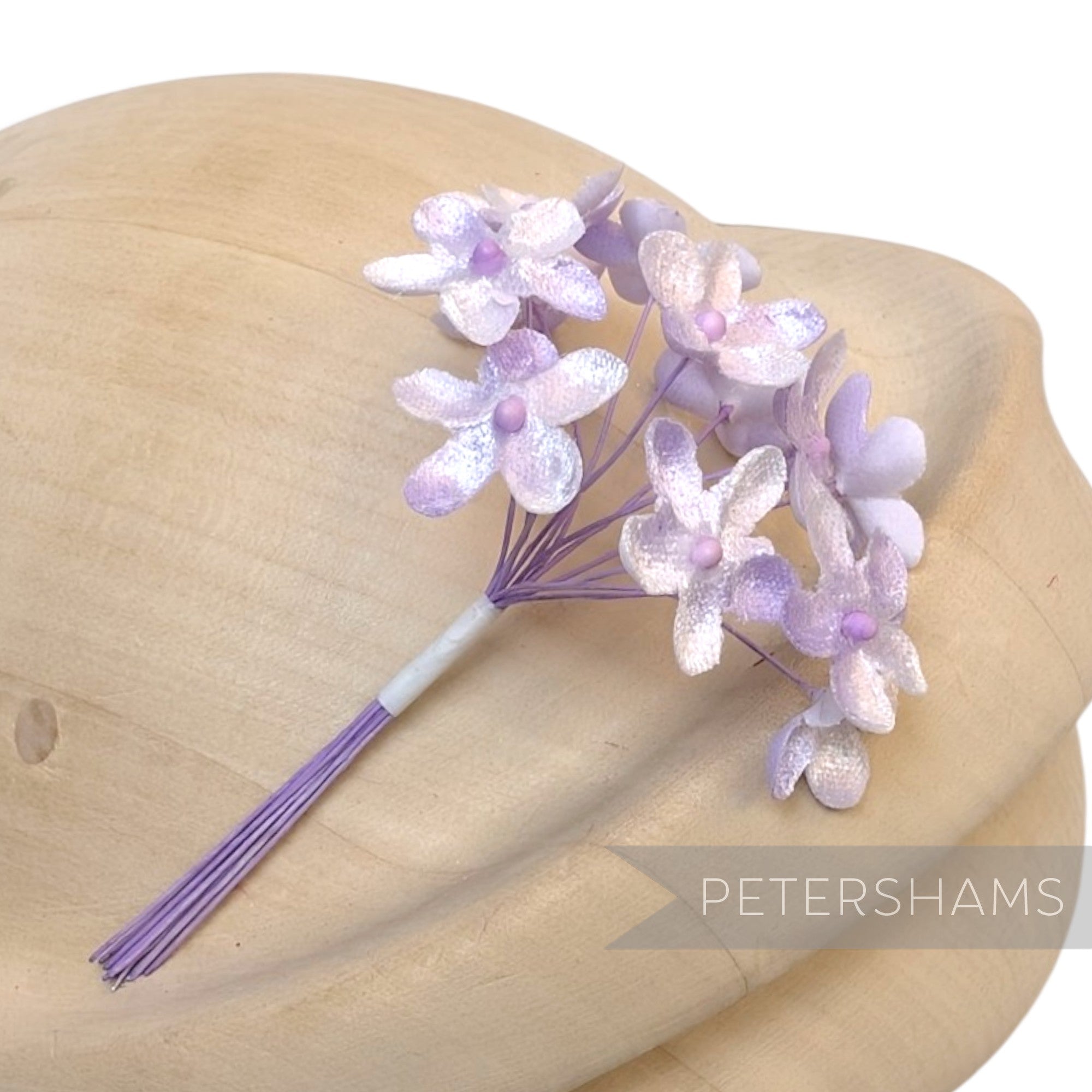 'Becky' 2cm Mini Velvet Wired Millinery Flowers - 12 Stems