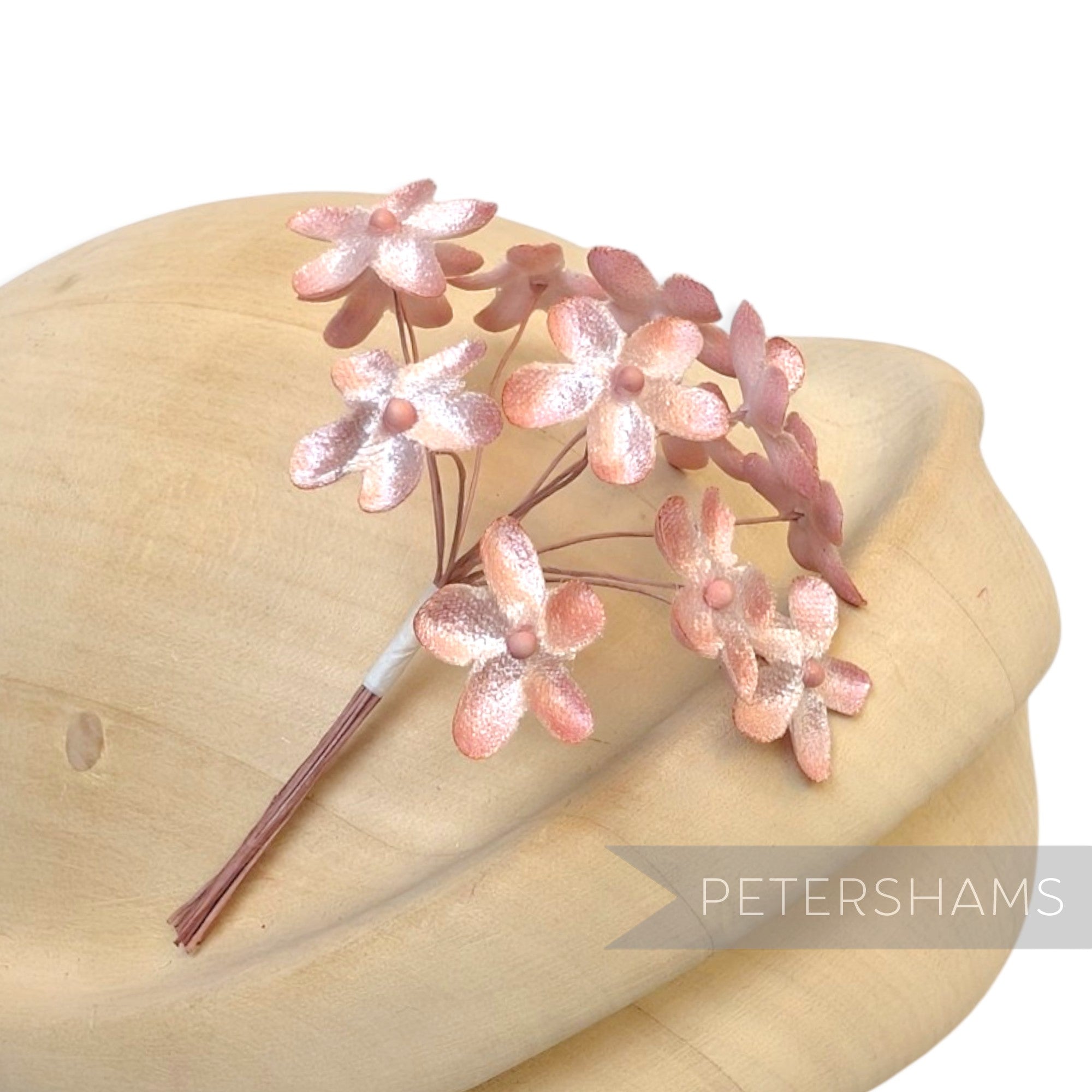 'Becky' 2cm Mini Velvet Wired Millinery Flowers - 12 Stems