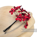 'Becky' 2cm Mini Velvet Wired Millinery Flowers - 12 Stems