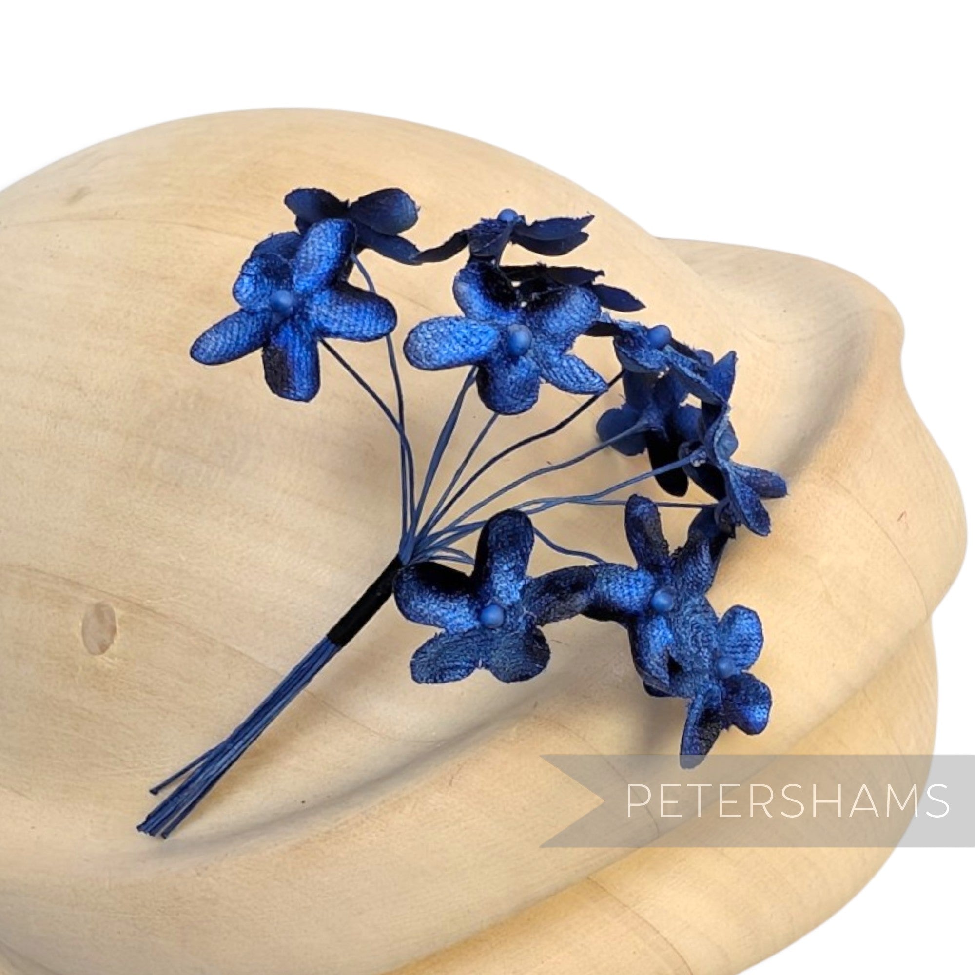 'Becky' 2cm Mini Velvet Wired Millinery Flowers - 12 Stems