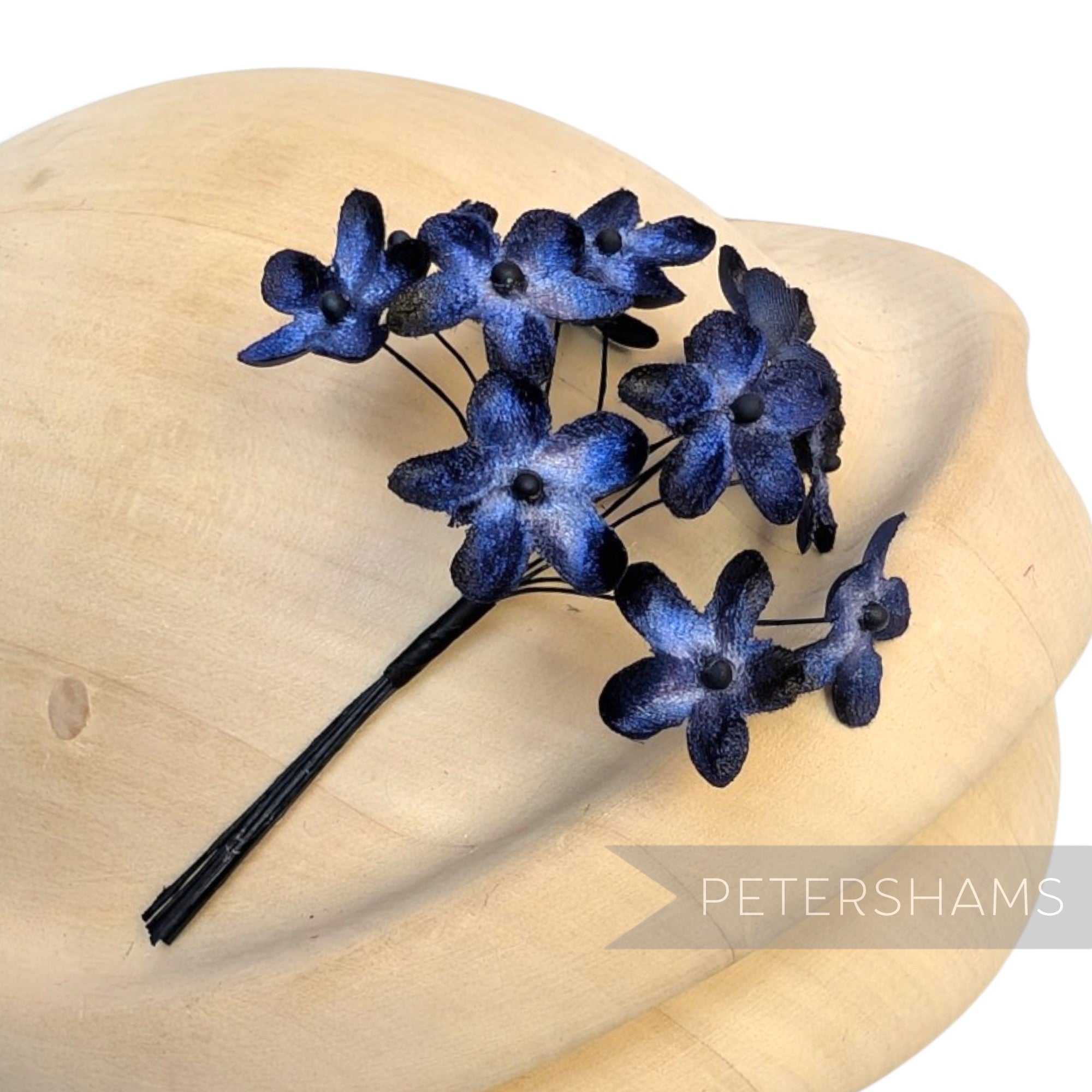 'Becky' 2cm Mini Velvet Wired Millinery Flowers - 12 Stems