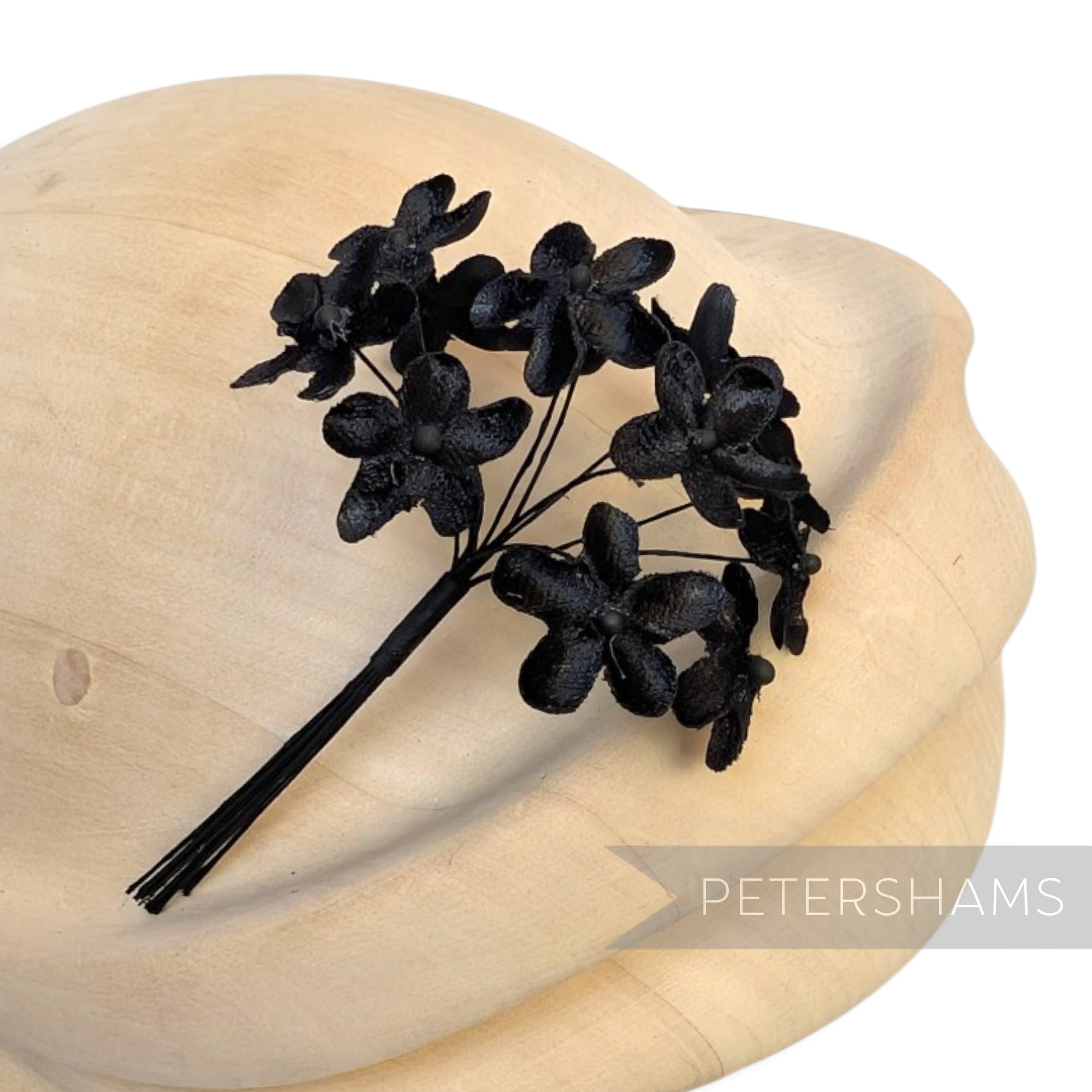 'Becky' 2cm Mini Velvet Wired Millinery Flowers - 12 Stems