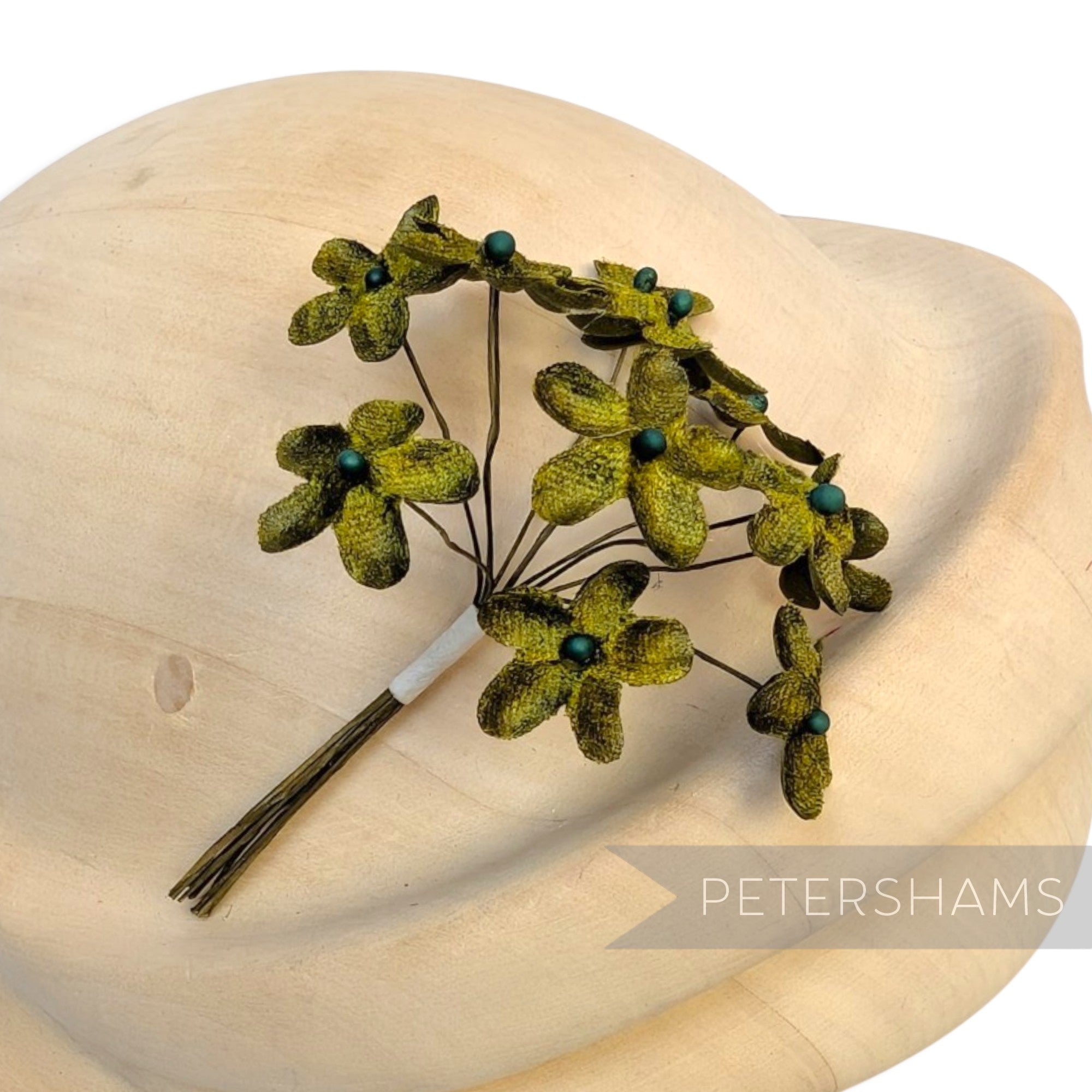 'Becky' 2cm Mini Velvet Wired Millinery Flowers - 12 Stems