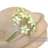 'Becky' 2cm Mini Velvet Wired Millinery Flowers - 12 Stems