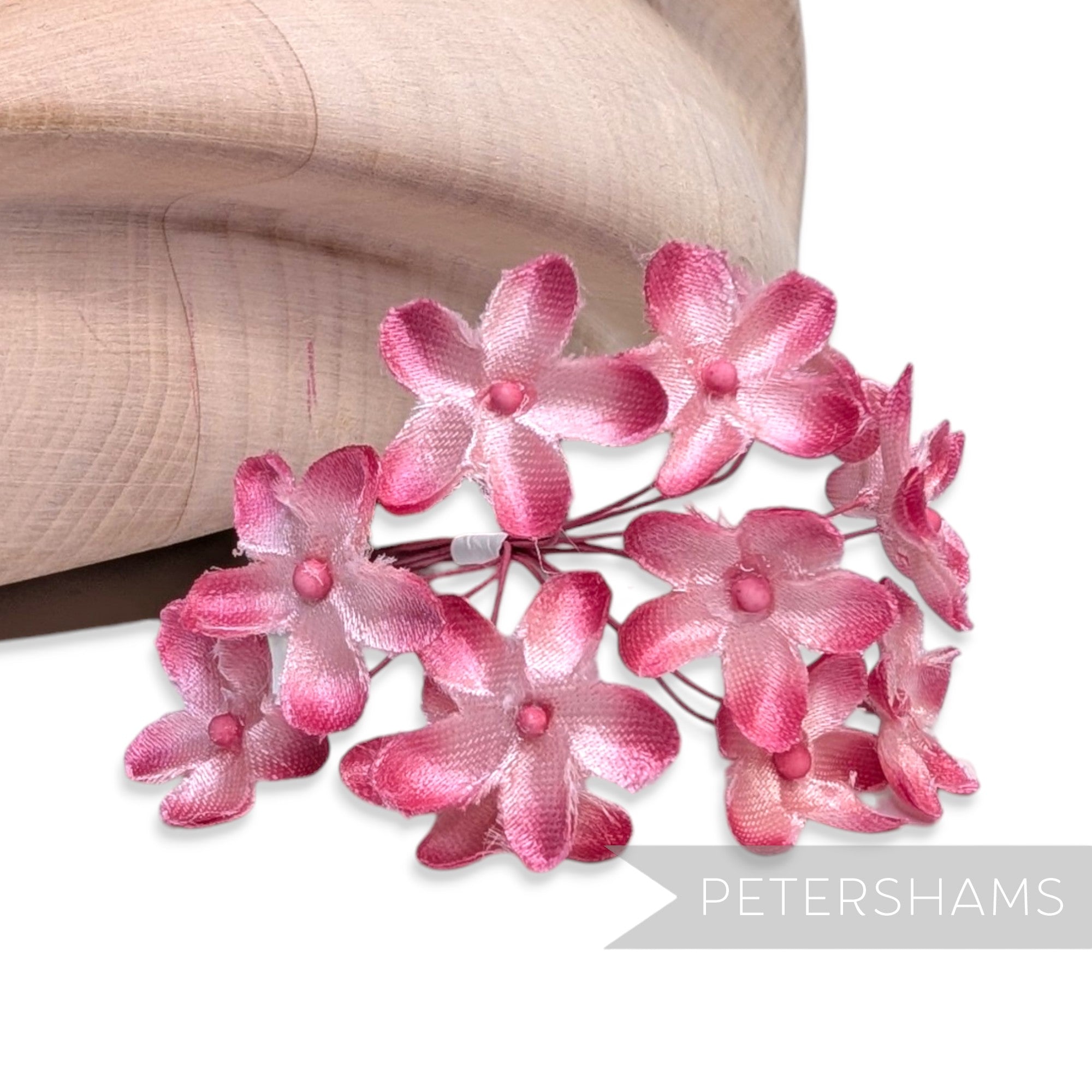 'Emily' 2cm Mini Silk Wired Millinery Flowers - 12 Stems