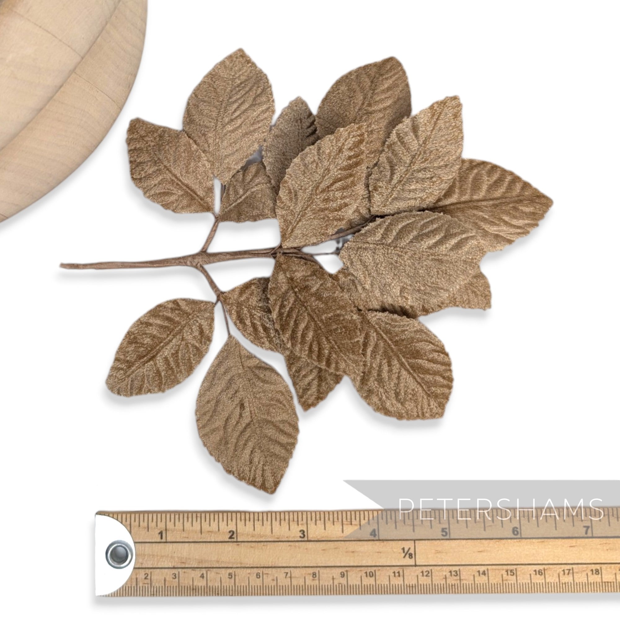 Silk Velvet Wired Leaf Branch (18 Leaves) Hat Mount
