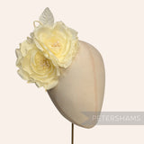 'Fiona' Silk Double Rose Millinery Flower Hat Mount