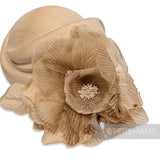 'Camillo' Stripe Organza & Silk Large 20cm Millinery Flower Mount