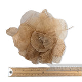 'Camillo' Stripe Organza & Silk Large 20cm Millinery Flower Mount