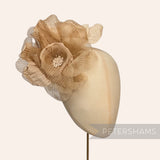 'Camillo' Stripe Organza & Silk Large 20cm Millinery Flower Mount