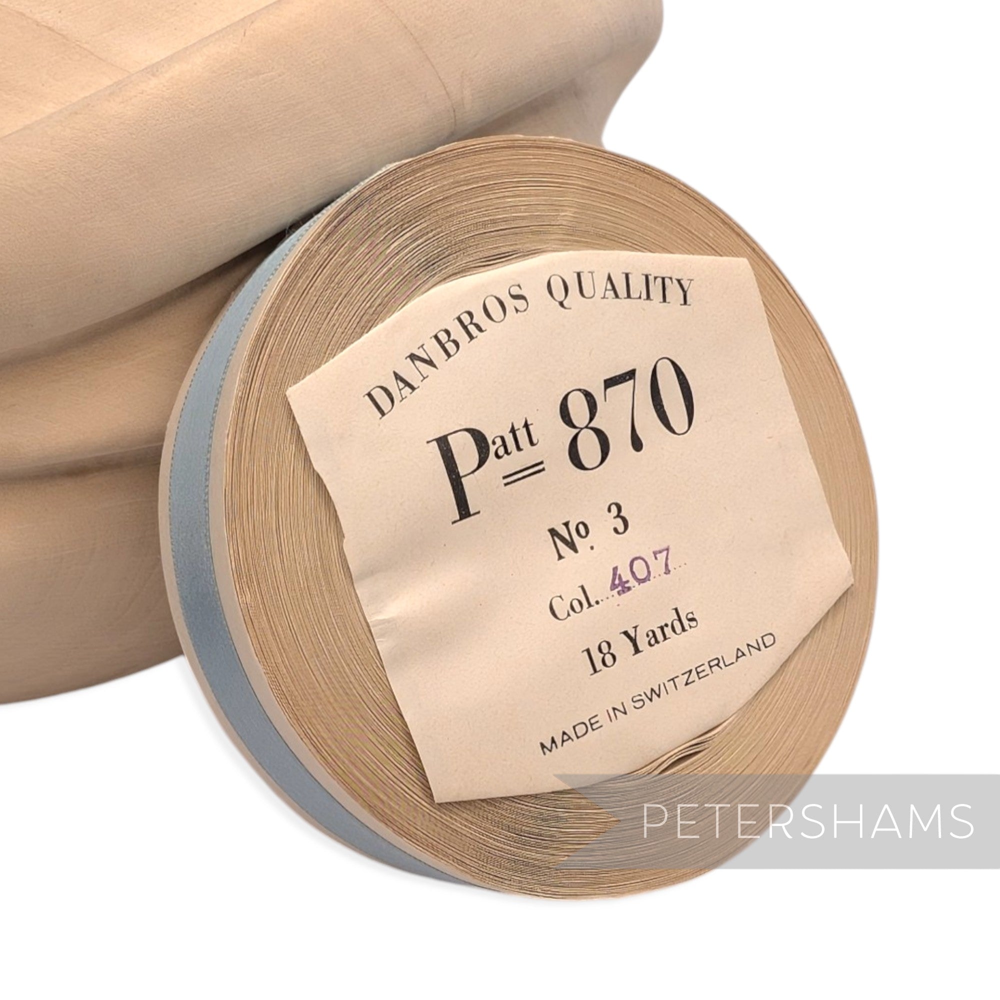 14mm No.3 "Danbros Quality" Patt 870 Vintage Swiss Satin Ribbon - 16m Roll