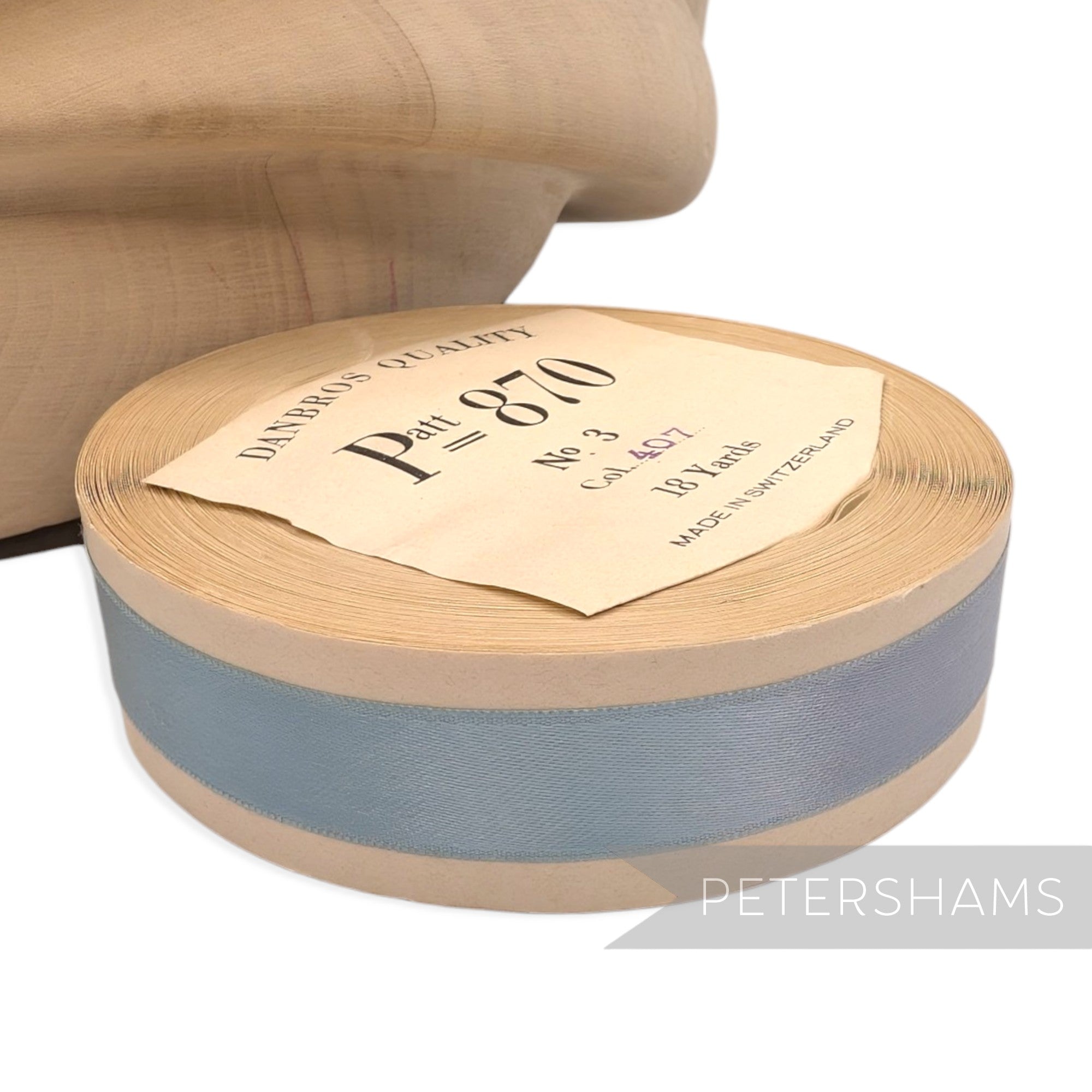 14mm No.3 "Danbros Quality" Patt 870 Vintage Swiss Satin Ribbon - 16m Roll