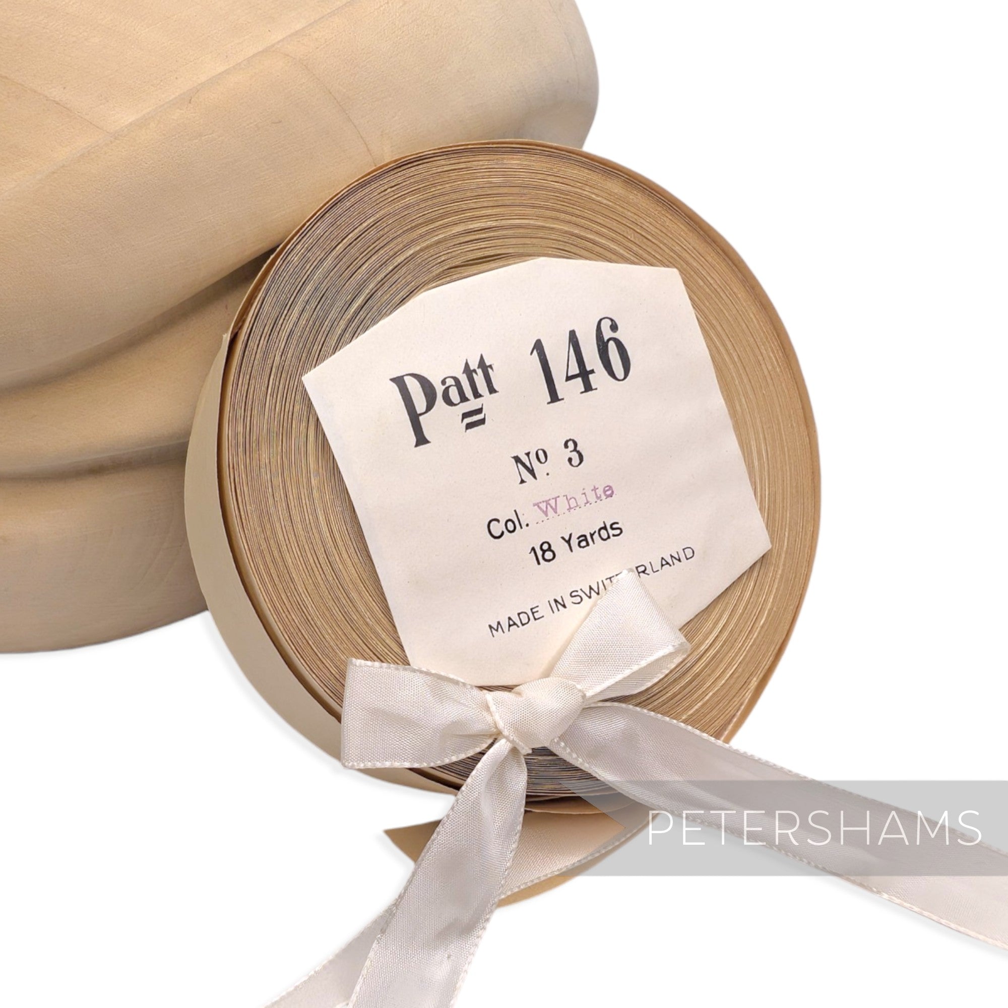 14mm No.3 "Patt 146" Vintage Swiss Taffeta Ribbon - 16m Roll