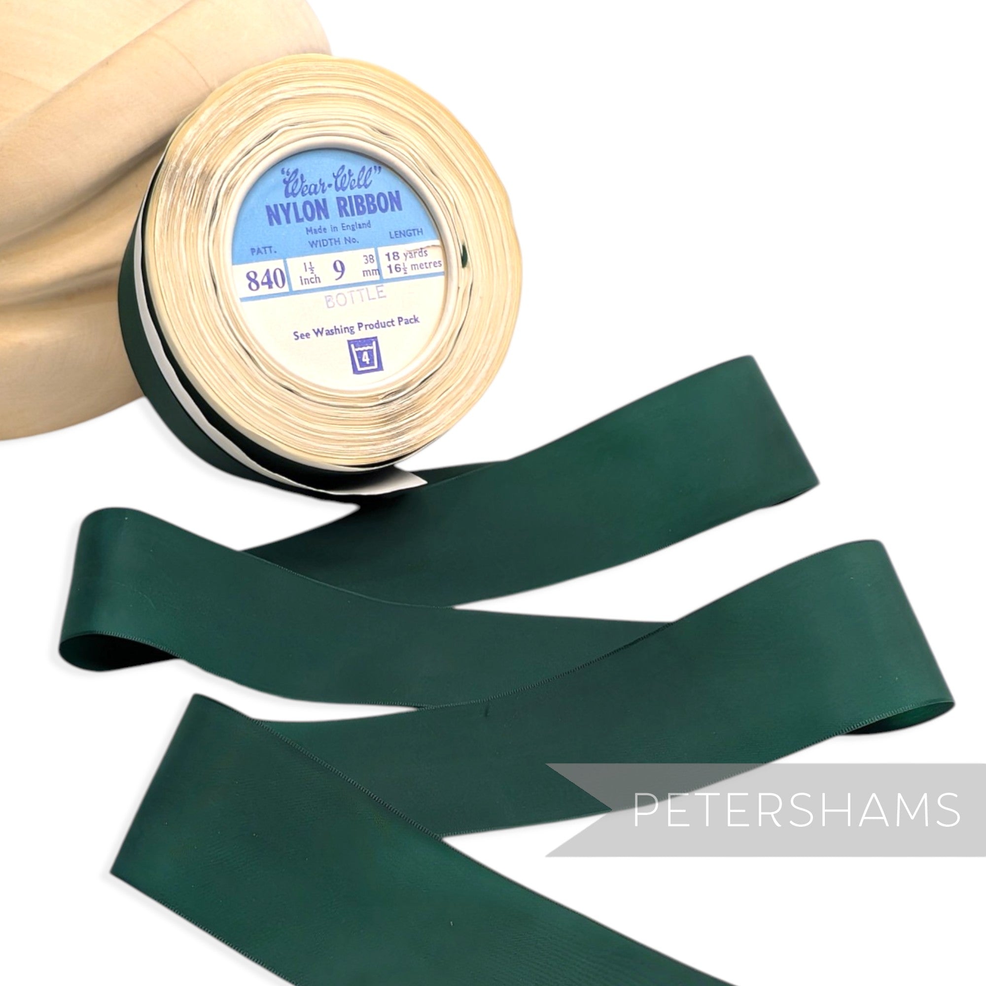38mm No.9 "Wear-Well" Made in England Vintage Nylon Ribbon - 16m Roll