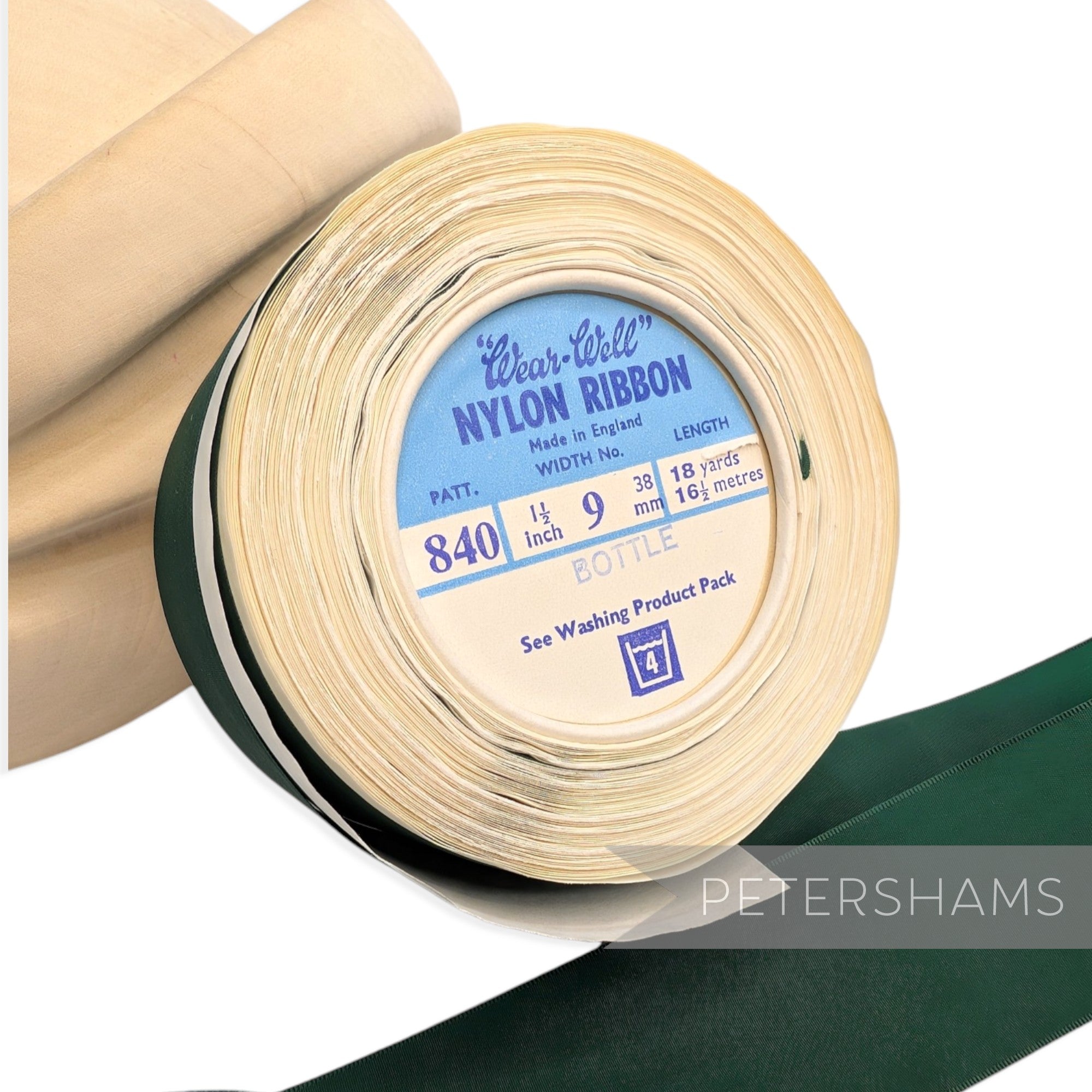 38mm No.9 "Wear-Well" Made in England Vintage Nylon Ribbon - 16m Roll