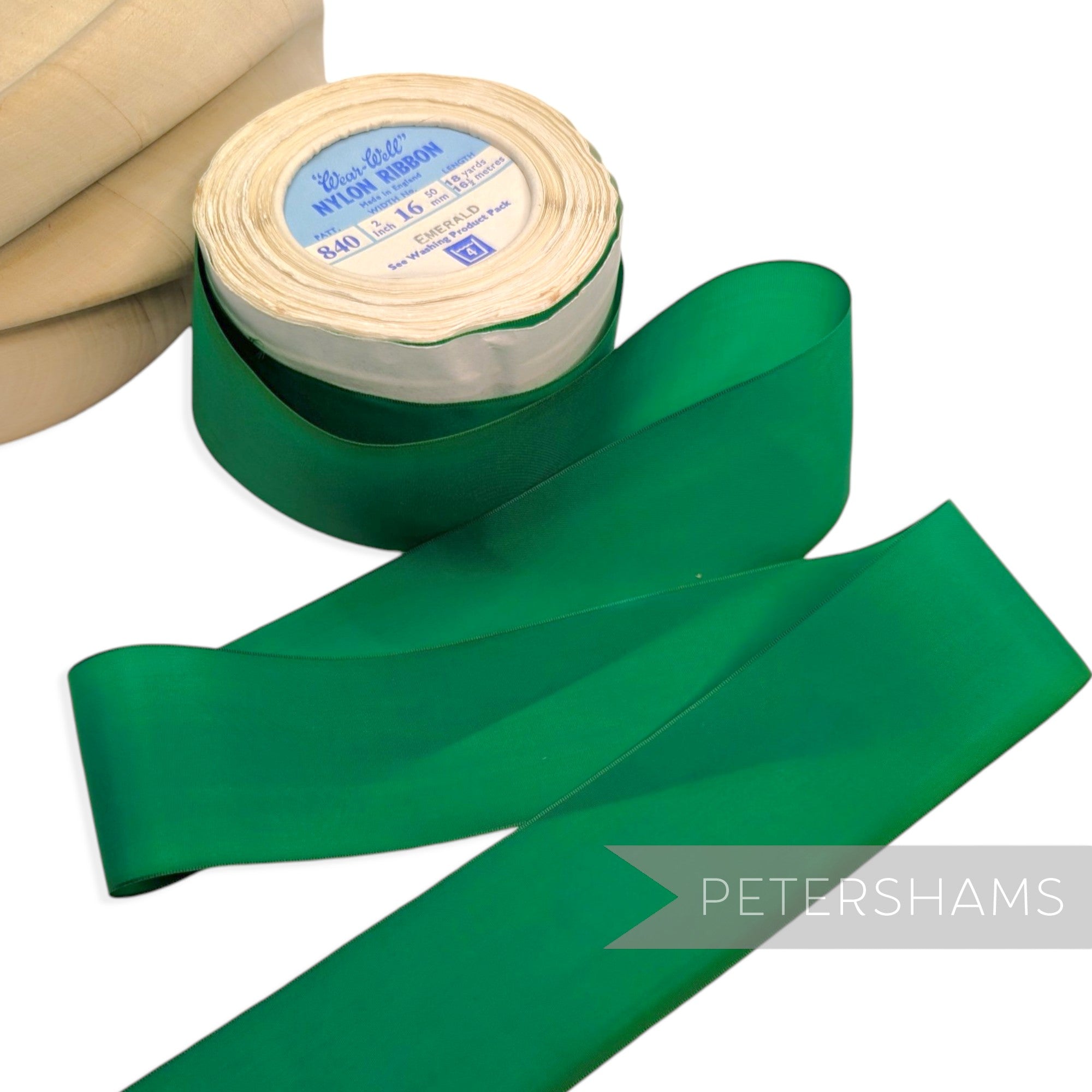 50mm No.16 "Wear-Well" Made in England Vintage Nylon Ribbon - 16m Roll