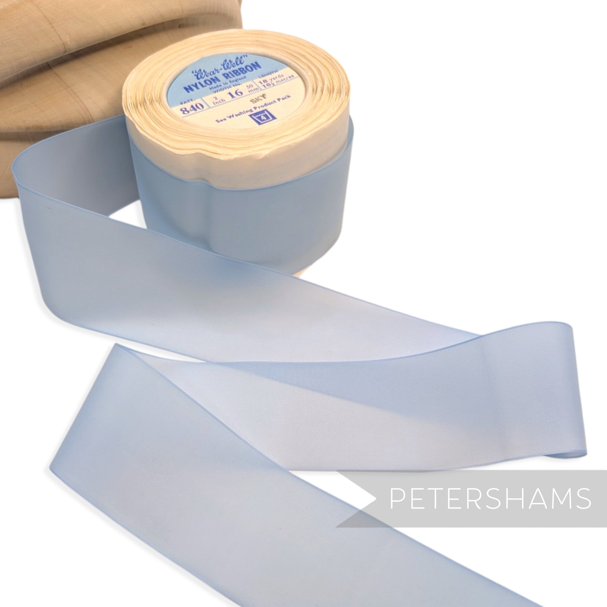 50mm No.16 "Wear-Well" Made in England Vintage Nylon Ribbon - 16m Roll