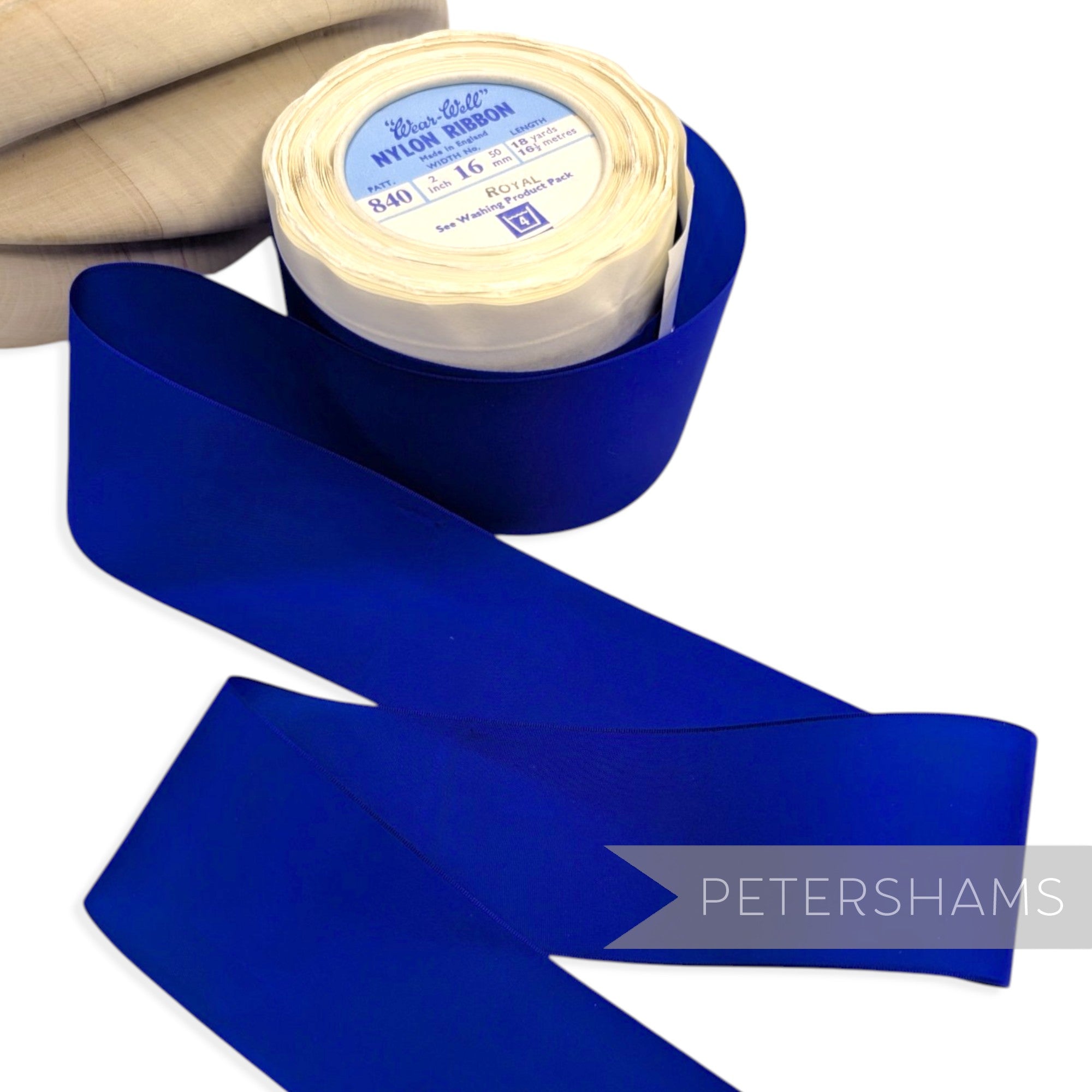 50mm No.16 "Wear-Well" Made in England Vintage Nylon Ribbon - 16m Roll