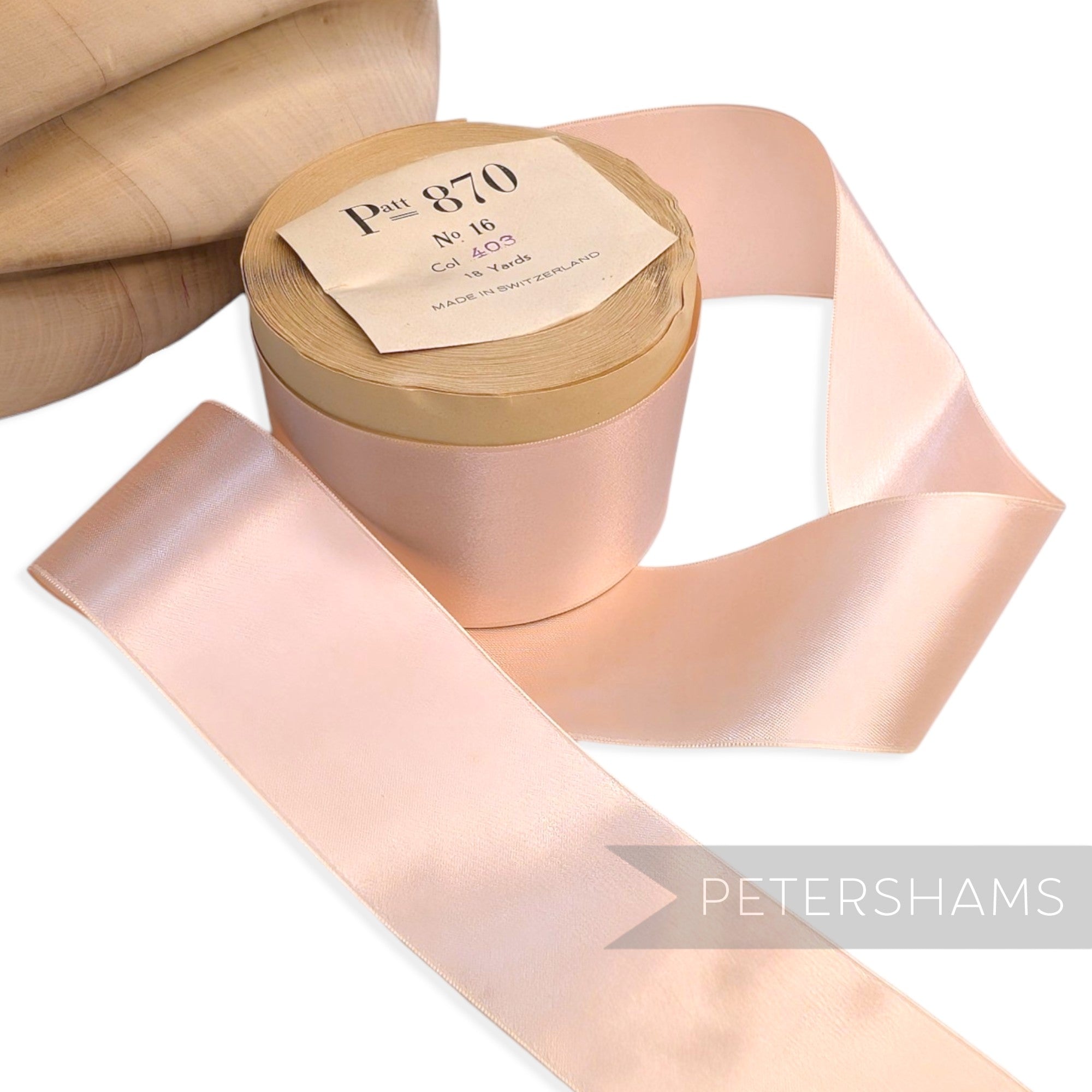 50mm No.16 "Patt 870" Vintage Swiss Satin Ribbon - 16m Roll