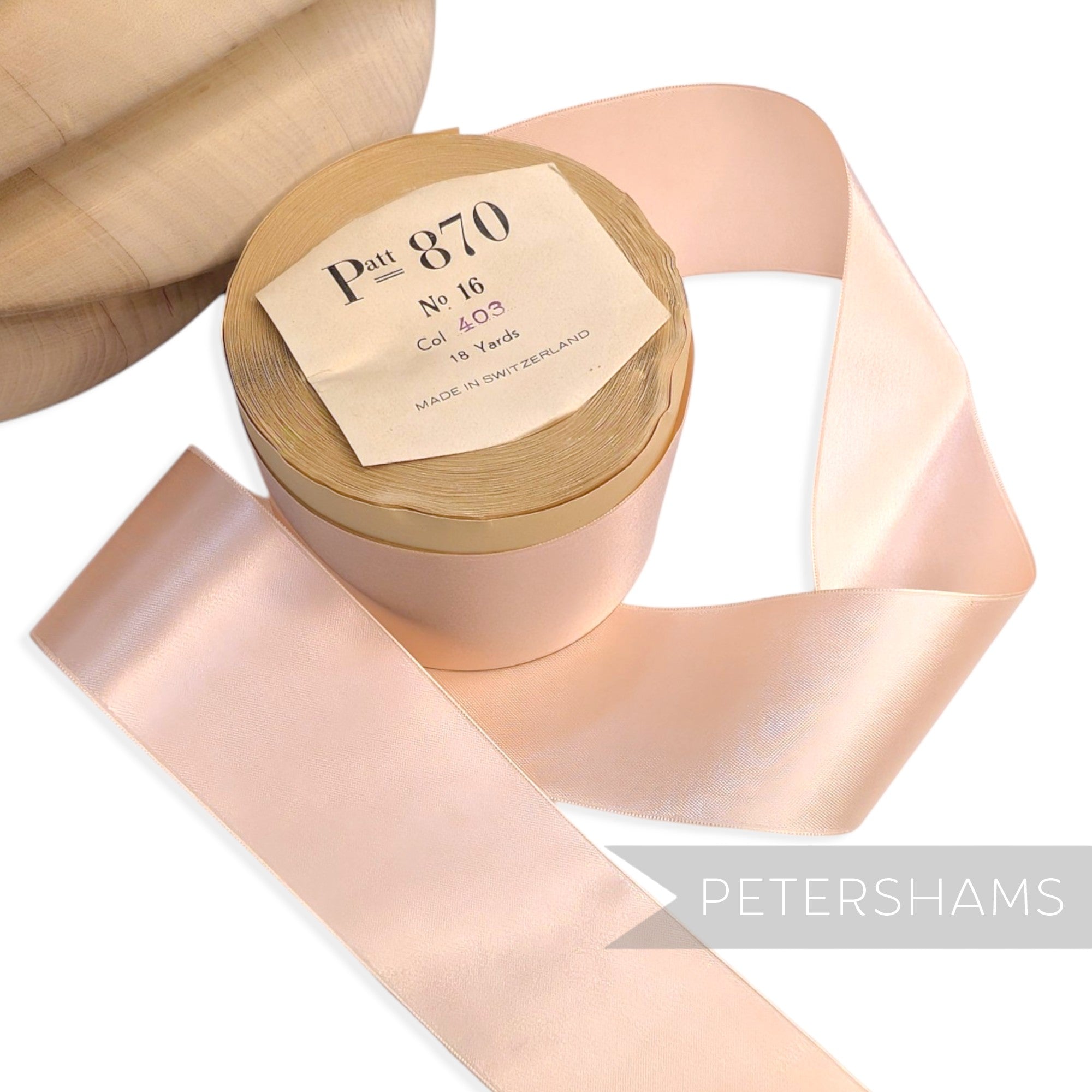 50mm No.16 "Patt 870" Vintage Swiss Satin Ribbon - 16m Roll