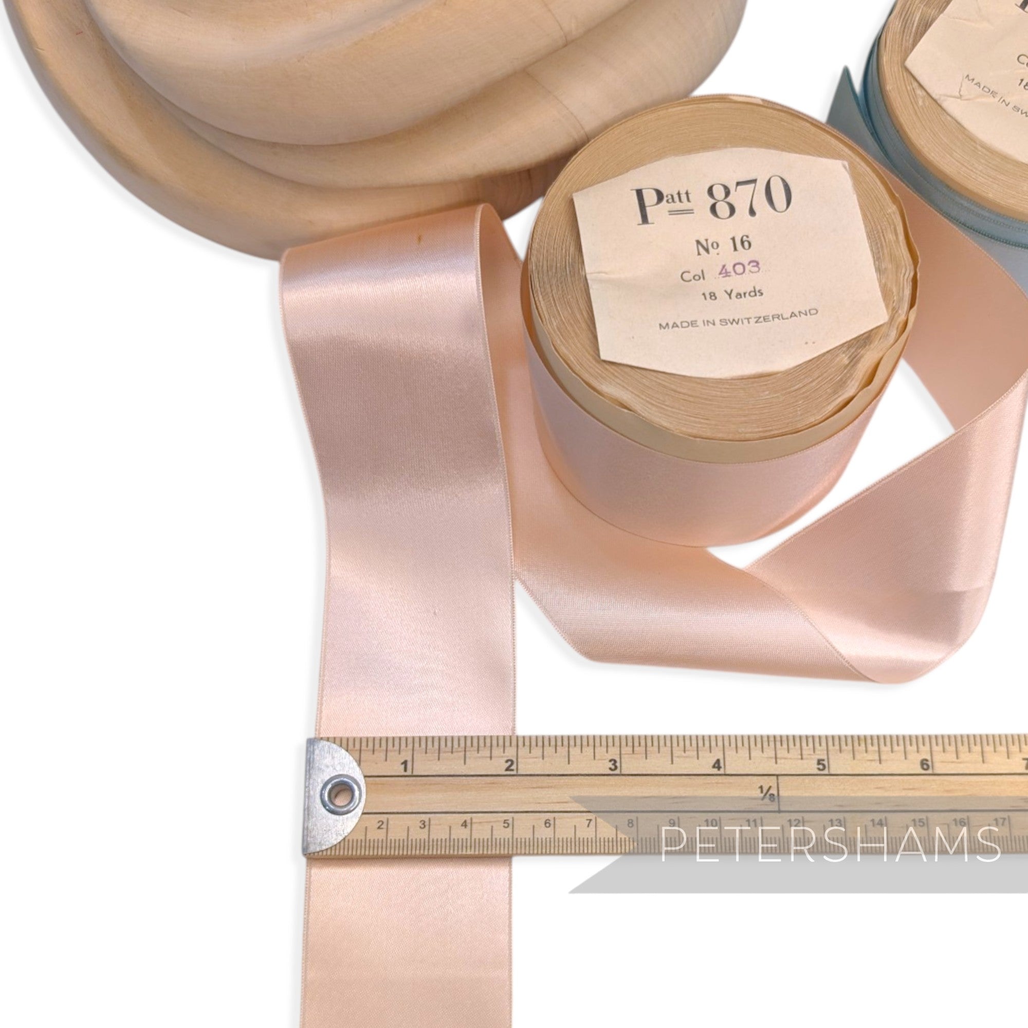 50mm No.16 "Patt 870" Vintage Swiss Satin Ribbon - 16m Roll