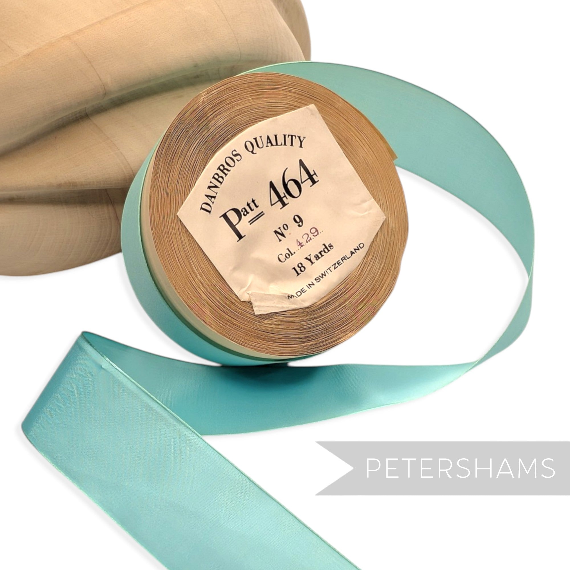 34-37mm No.9 "Danbros Quality" Patt 464 Vintage Swiss Taffeta Ribbon - 16m Roll