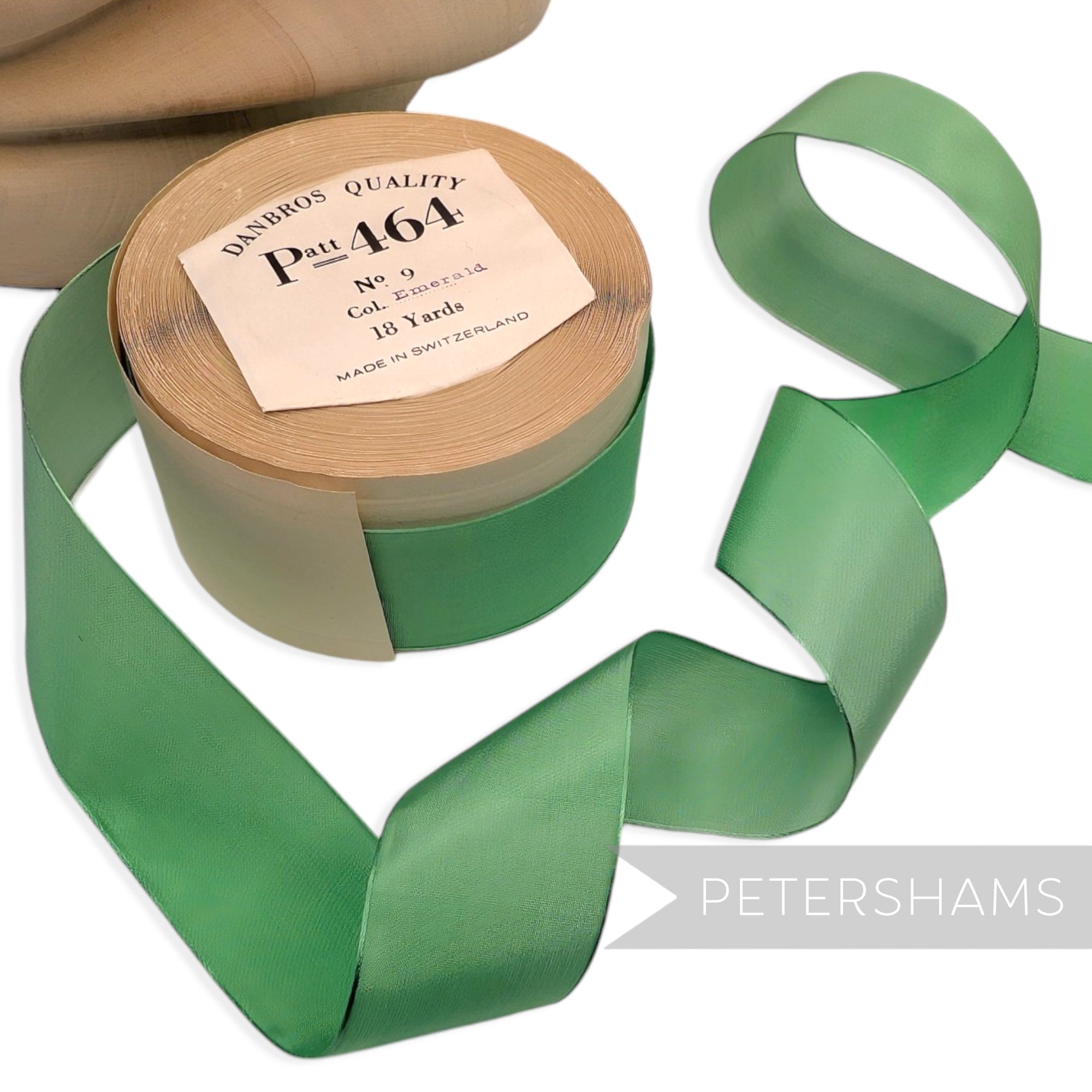 34-37mm No.9 "Danbros Quality" Patt 464 Vintage Swiss Taffeta Ribbon - 16m Roll