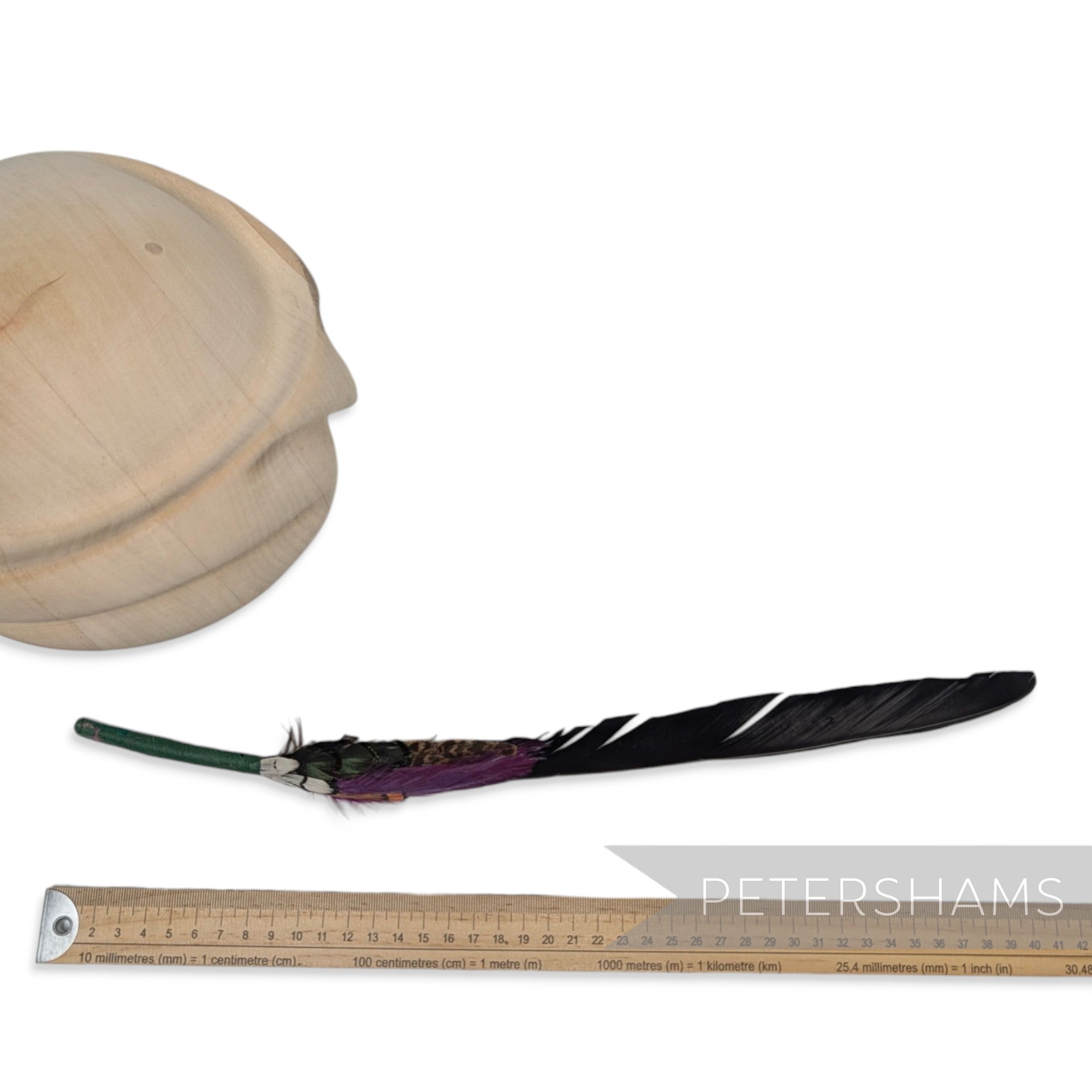 'Edward' Extra Long Black Turkey Feather Hat Mount
