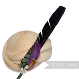 'Edward' Extra Long Black Turkey Feather Hat Mount