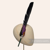 'Edward' Extra Long Black Turkey Feather Hat Mount