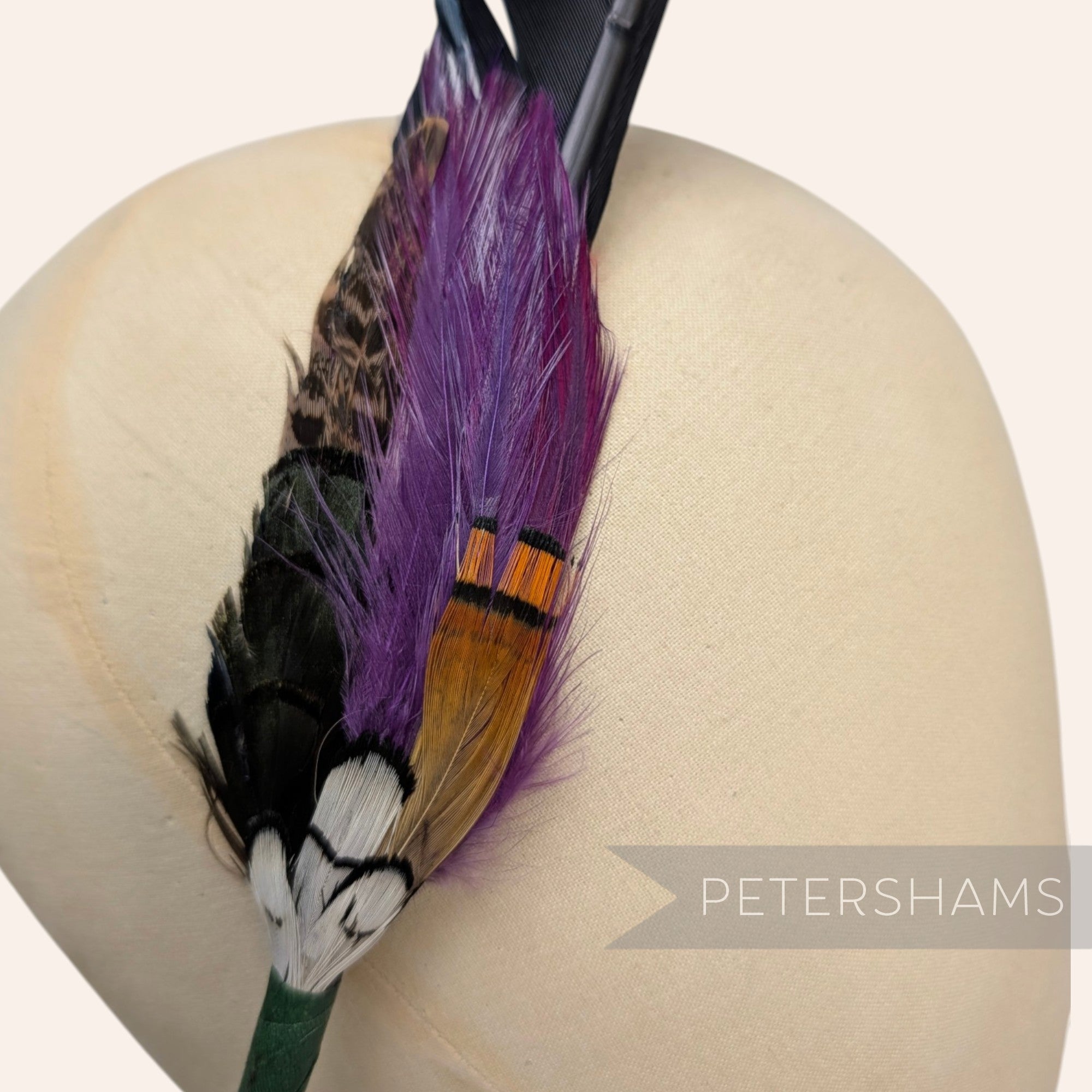 'Edward' Extra Long Black Turkey Feather Hat Mount