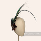 'Terrance' Large Peacock & Pheasant Feather Hat Mount