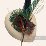 'Terrance' Large Peacock & Pheasant Feather Hat Mount