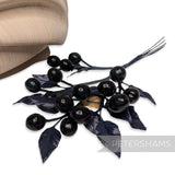 'Galadriel' Vintage 1950s German Glossy Mini Plum Fruit Millinery Mount