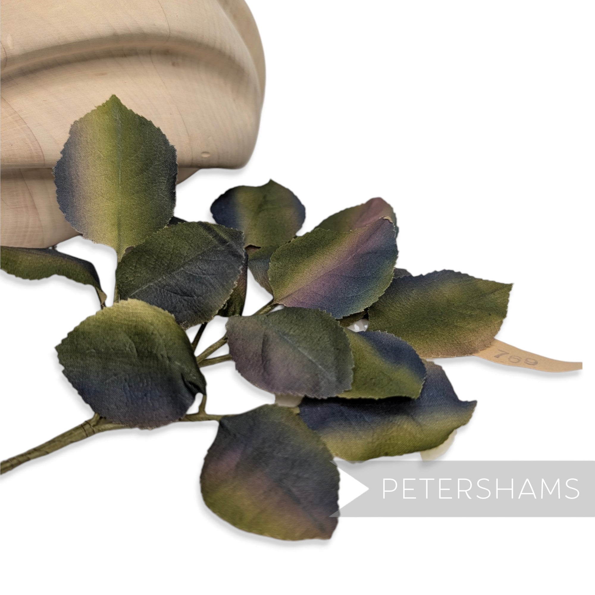 'Arwen' Vintage German 1960s Colour Stripe Wired Artificial Leaves