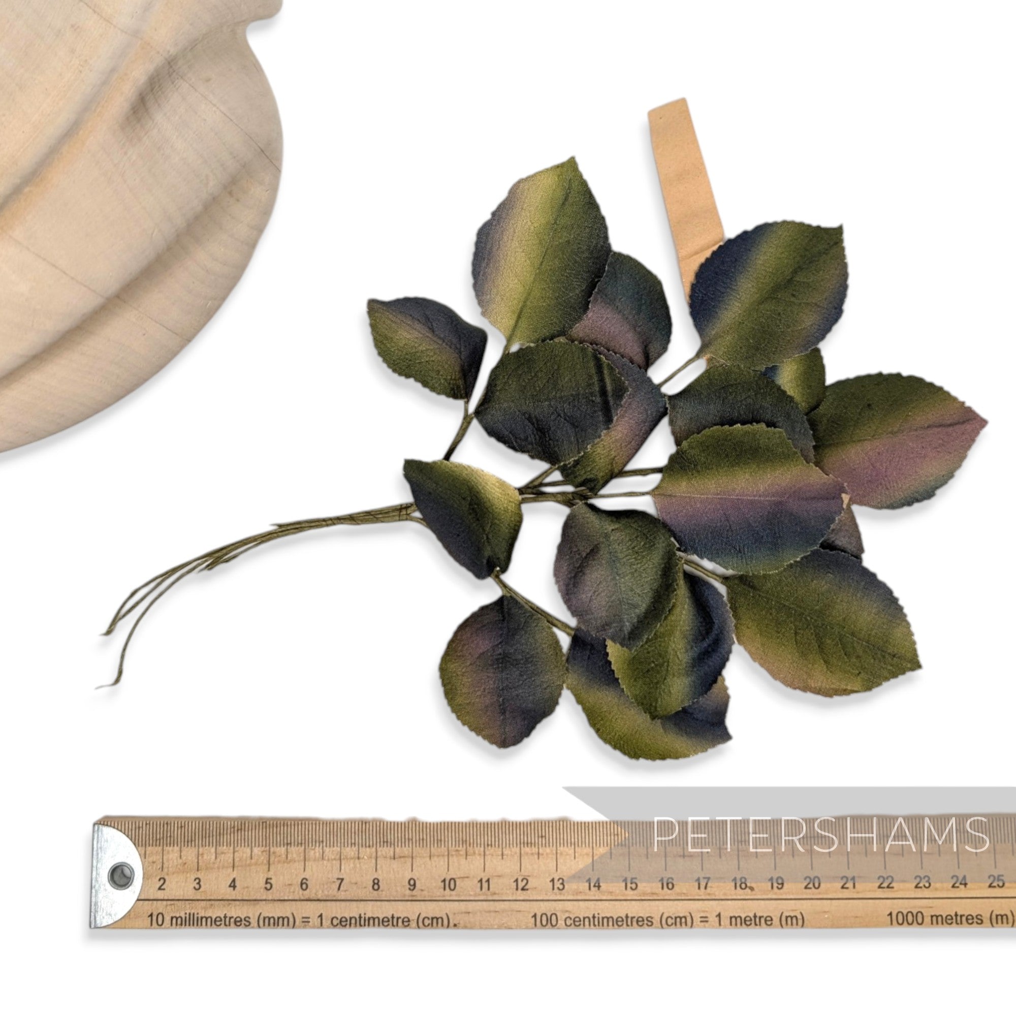 'Arwen' Vintage German 1960s Colour Stripe Wired Artificial Leaves