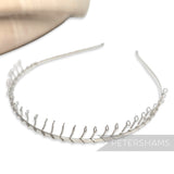 Silver Metal Tiara Headband with Teeth