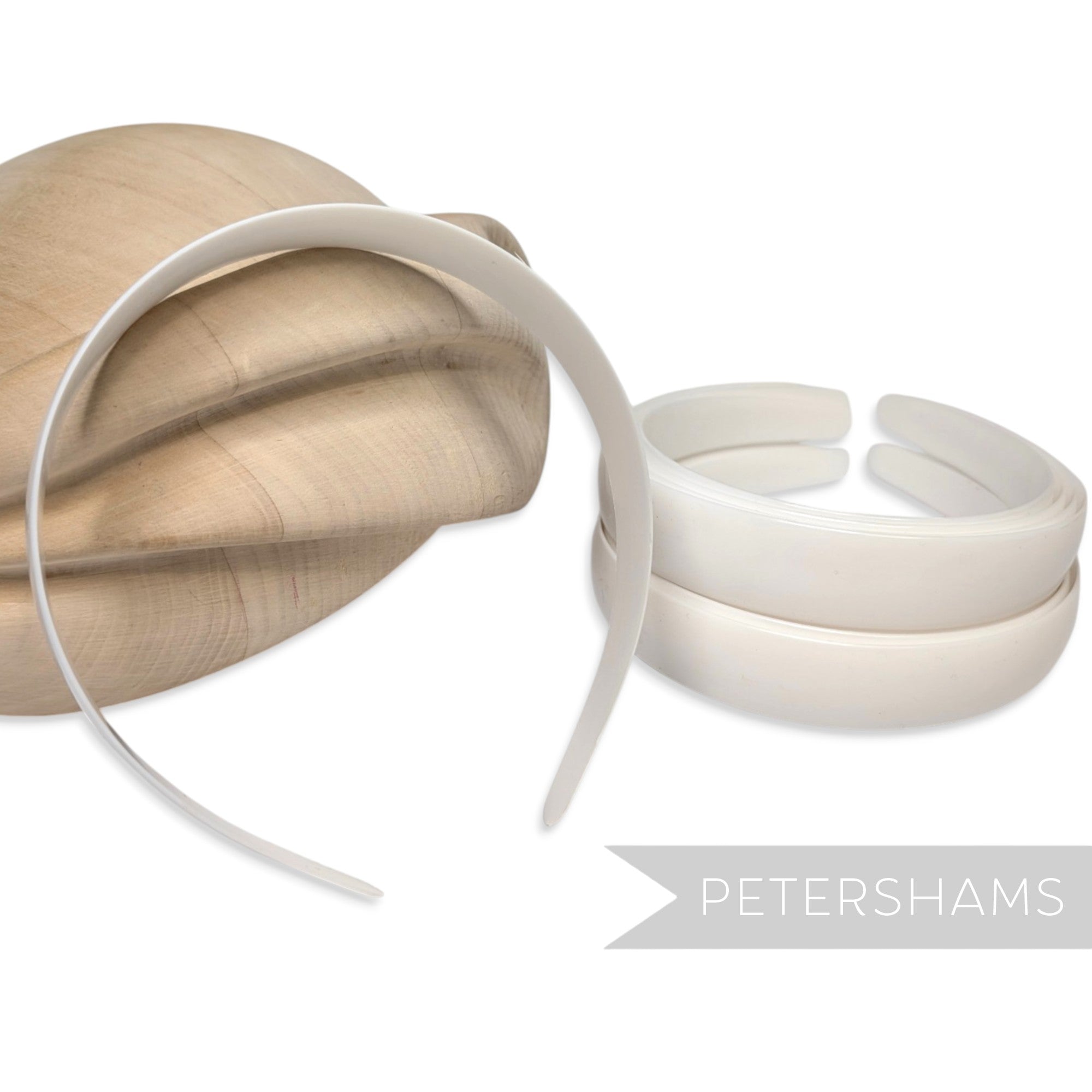 25mm Curved Profile White Plastic Headband Core Blanks