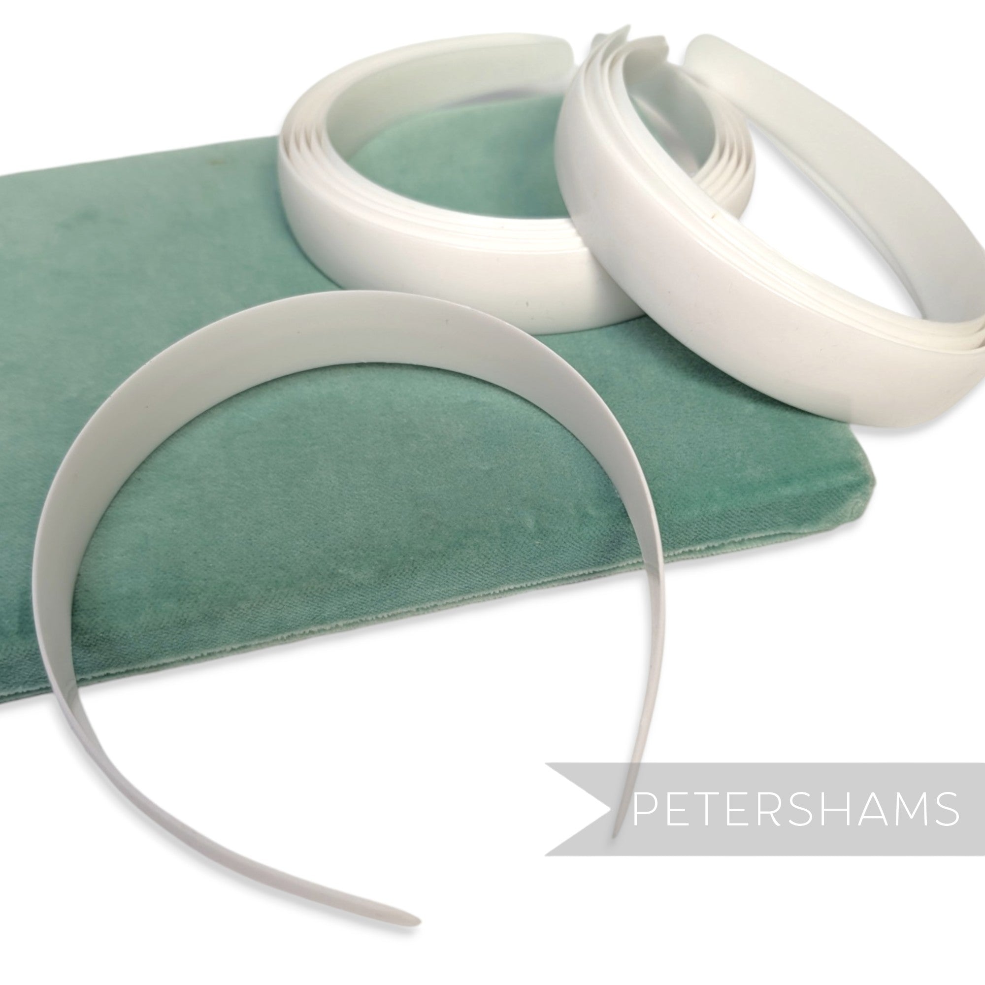 25mm Curved Profile White Plastic Headband Core Blanks