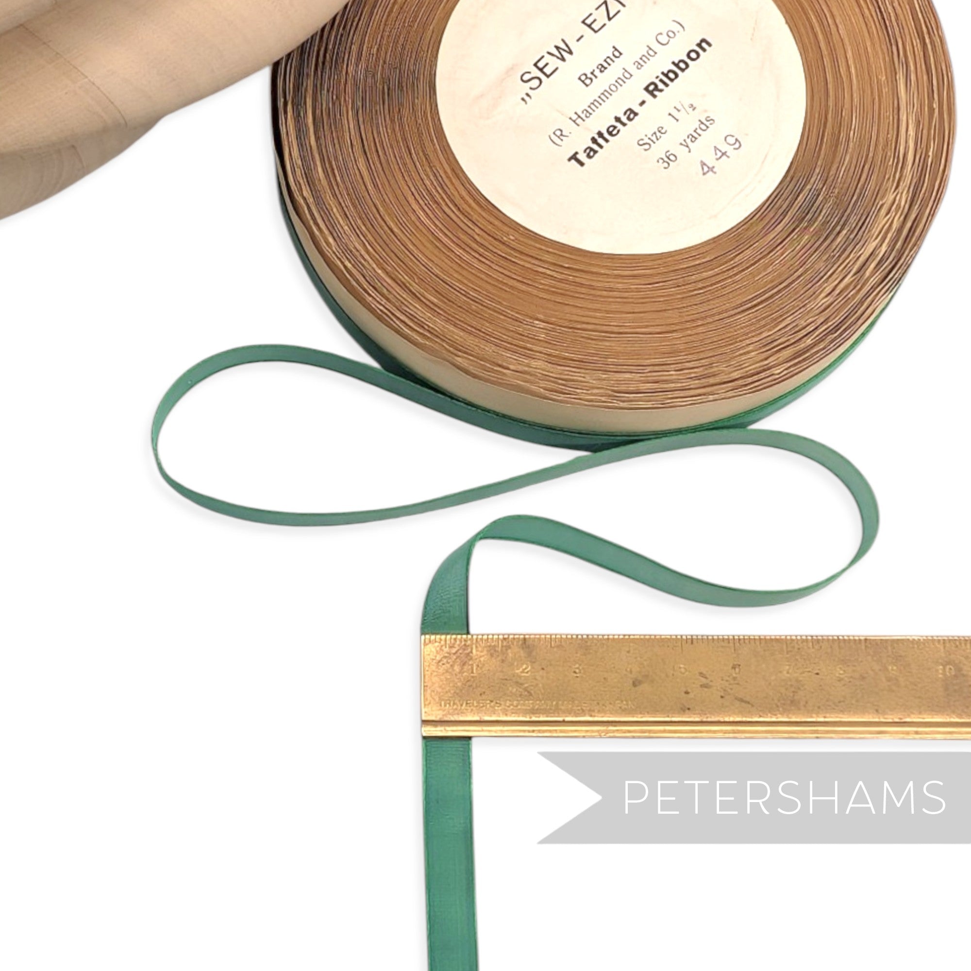 10mm No.1 1/2 "Sew-Ezi" Vintage Swiss Taffeta with Satin Edge Ribbon - Approx. 33m Roll