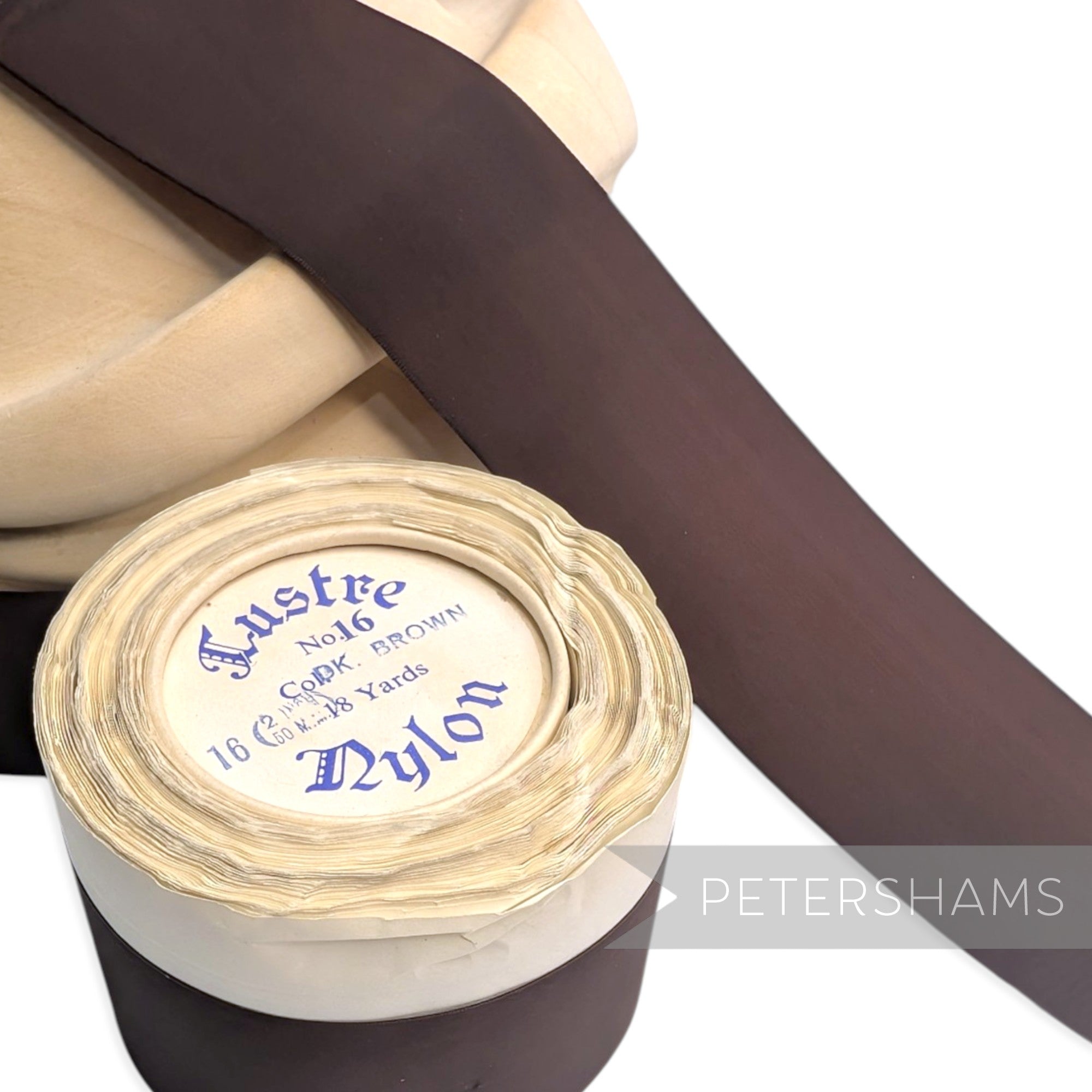 50mm No.16 "Lustre" Vintage Swiss Nylon Taffeta Ribbon - 16m Roll