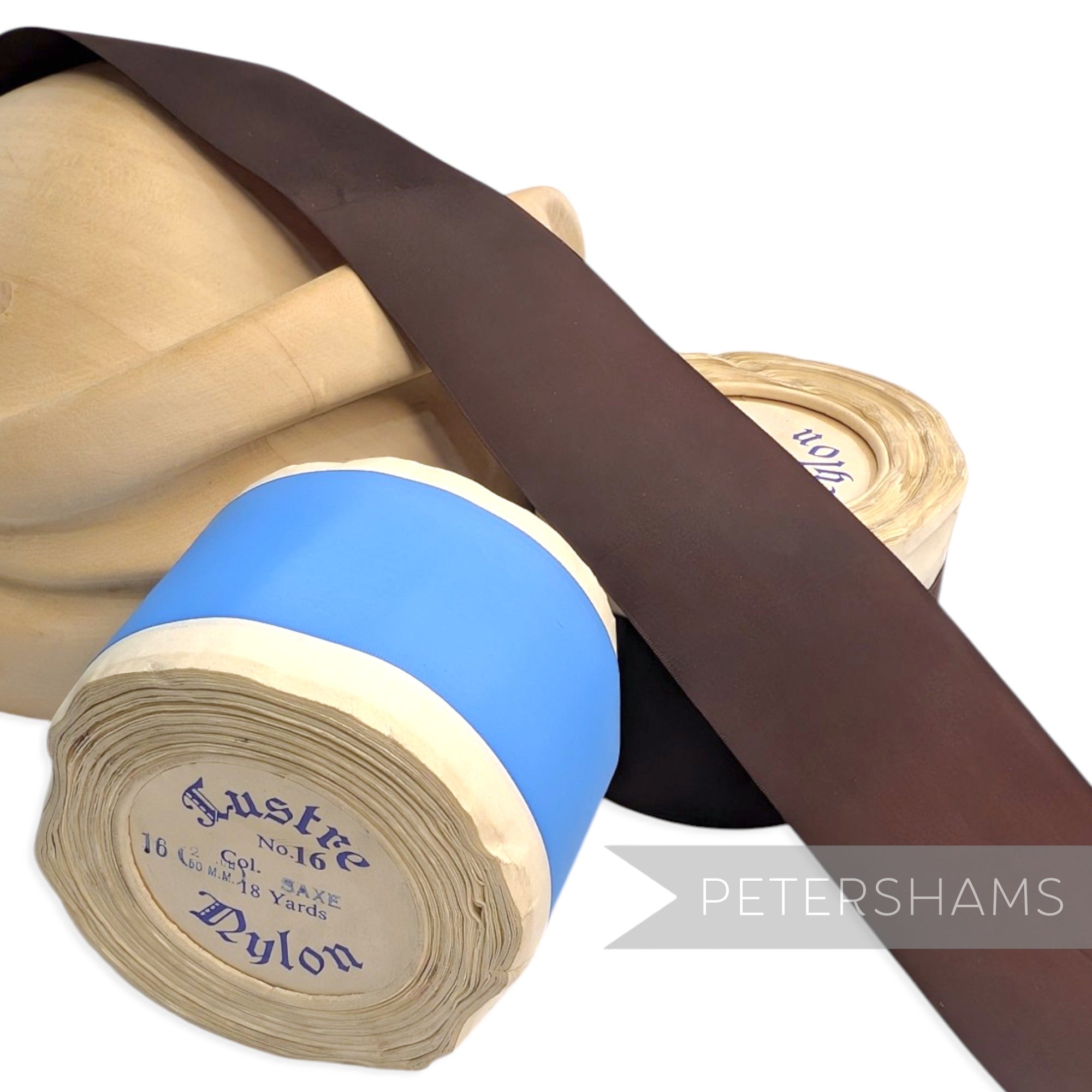 50mm No.16 "Lustre" Vintage Swiss Nylon Taffeta Ribbon - 16m Roll