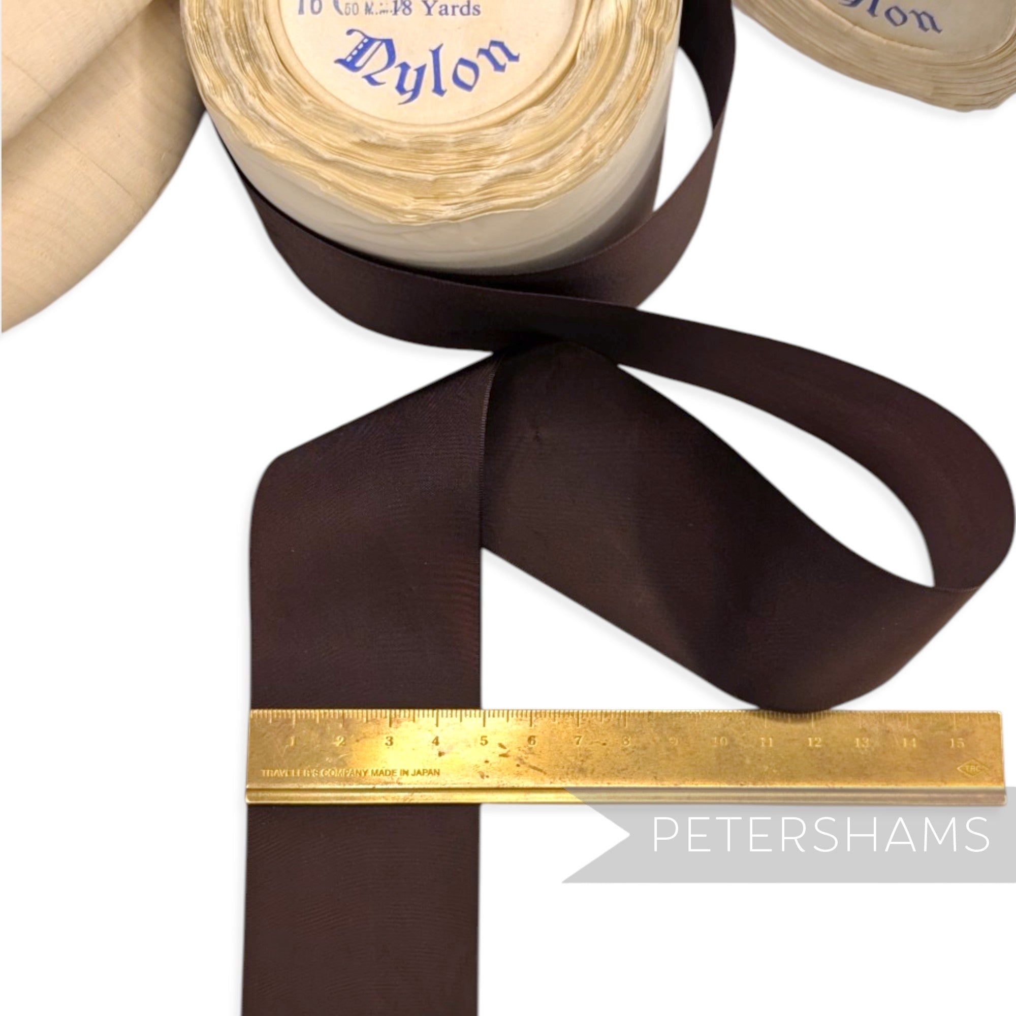50mm No.16 "Lustre" Vintage Swiss Nylon Taffeta Ribbon - 16m Roll