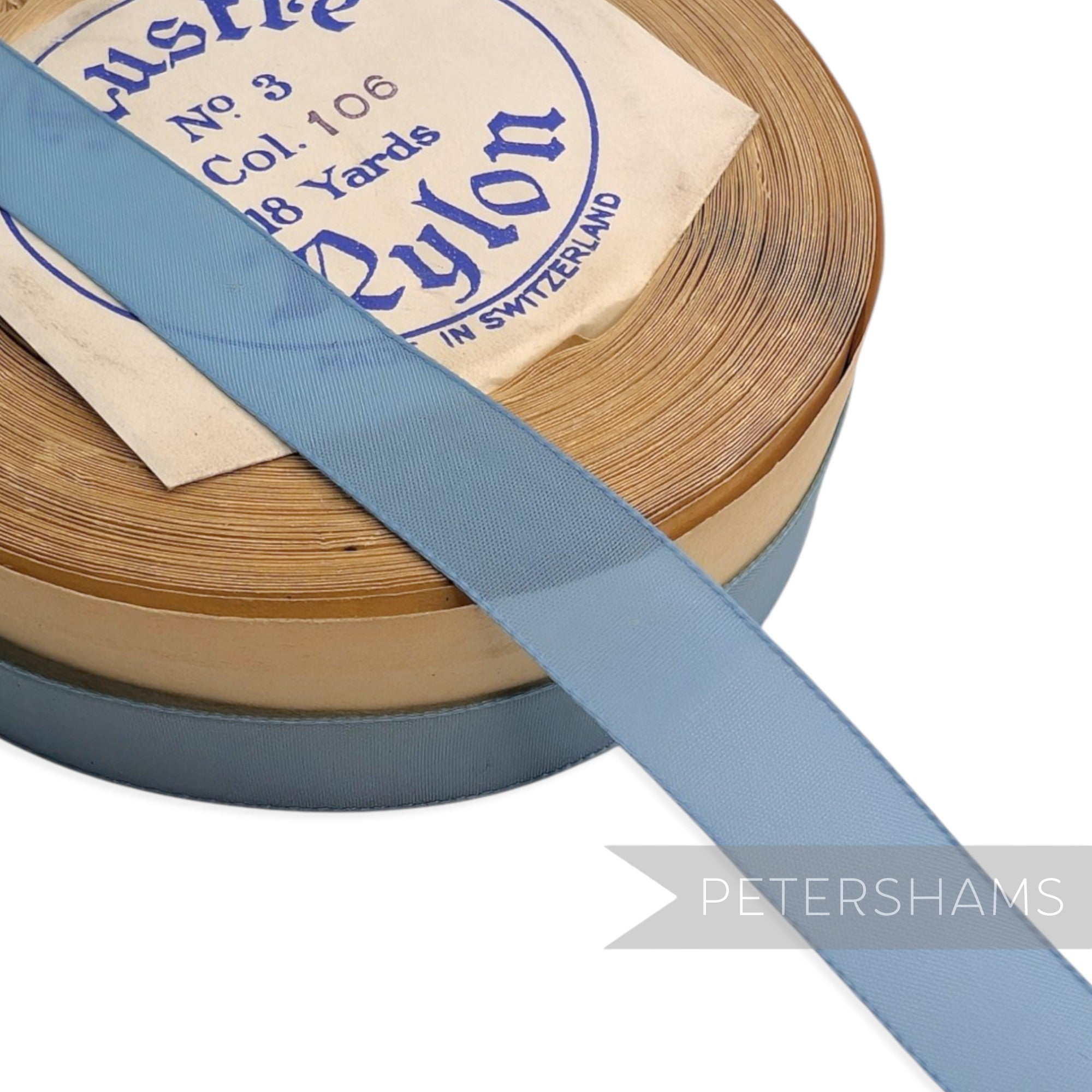 14mm No.3 "Lustre" Vintage Swiss Nylon Taffeta Ribbon - 16m Roll